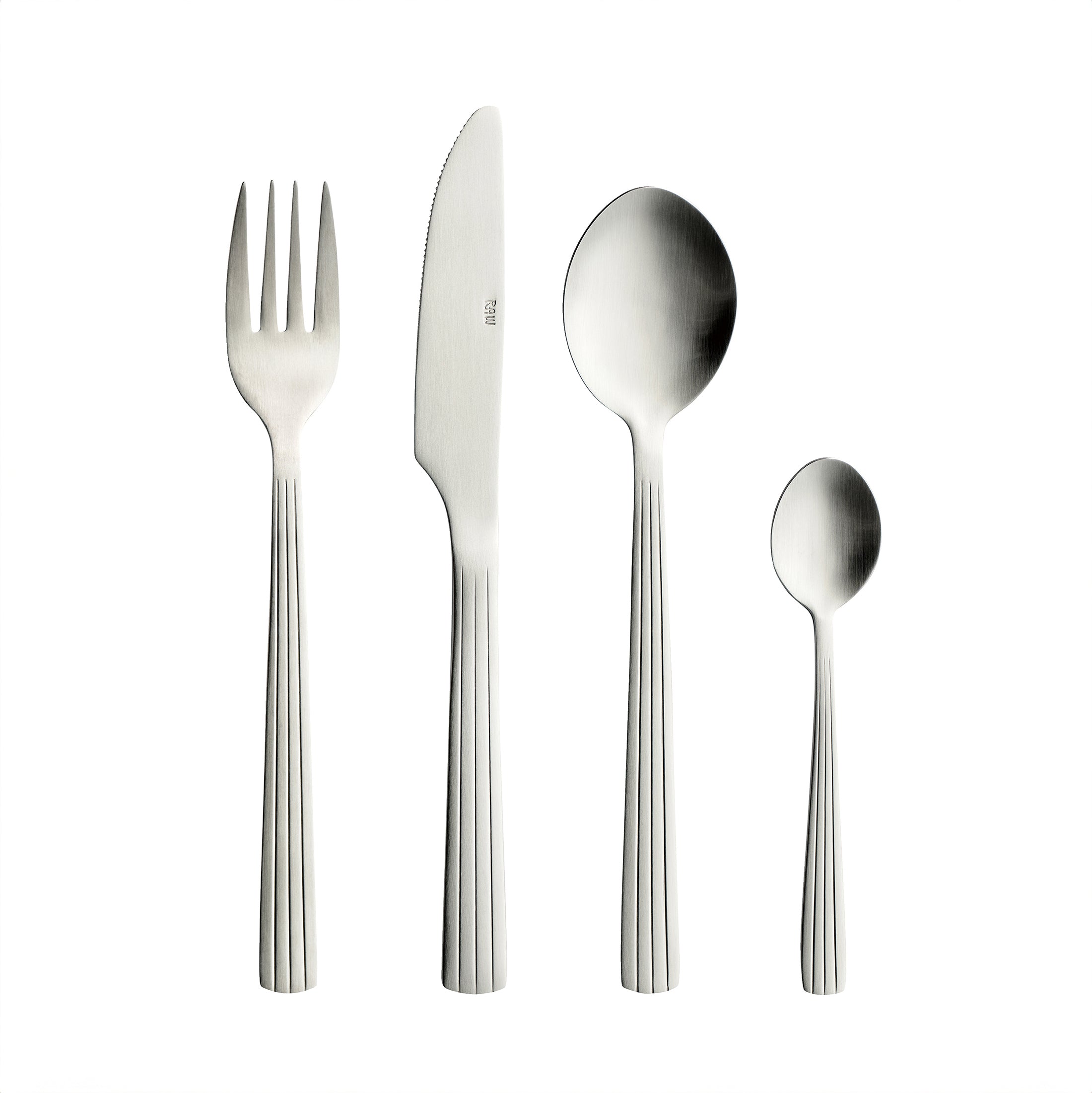 Herring & Bones - Concept Store Joyeux - Aida - Couverts - Set de 16 couverts couleur "Acier Mat"