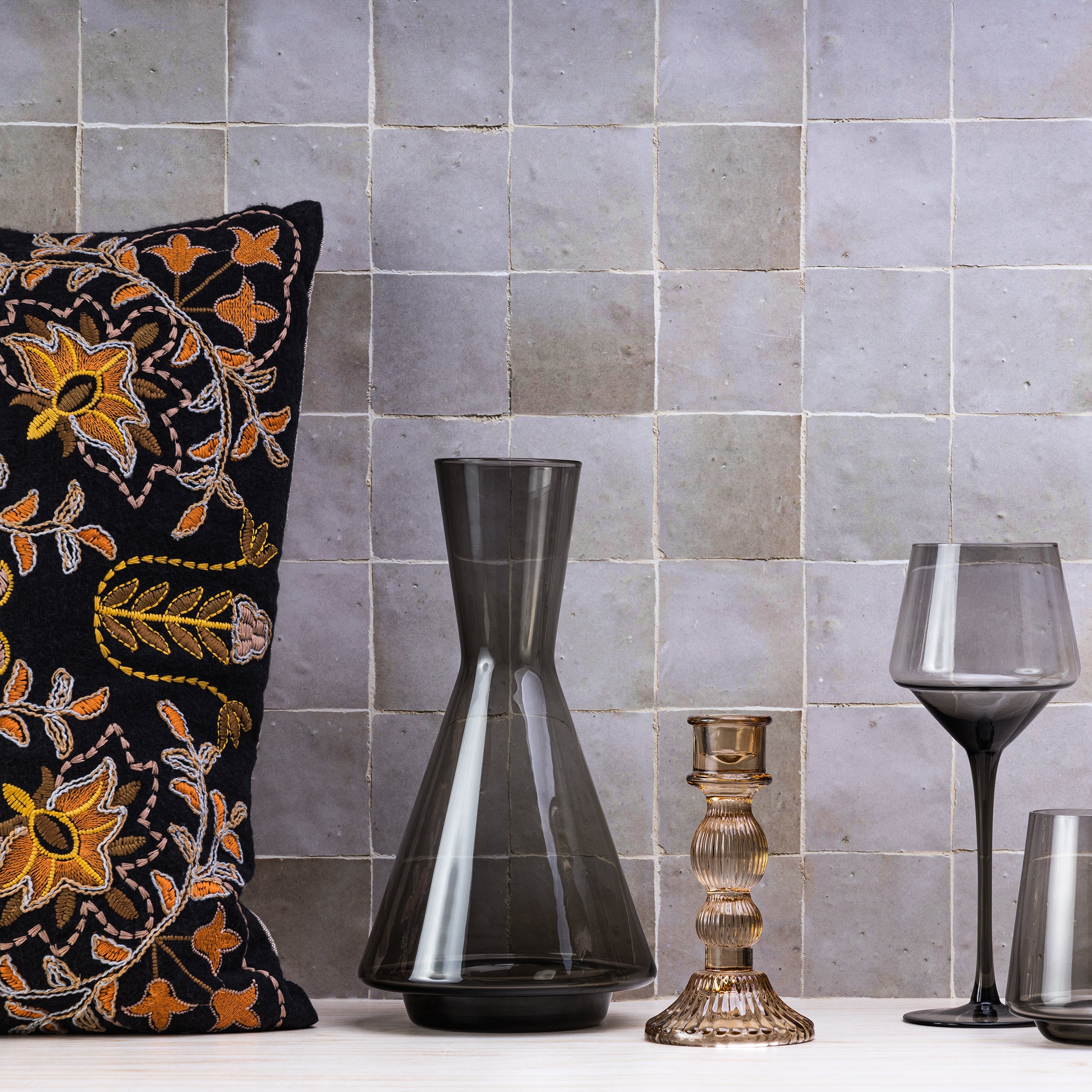 Herring & Bones - Concept Store Joyeux - Bloomingville - Bougeoirs - Bougeoir en verre "Litus"