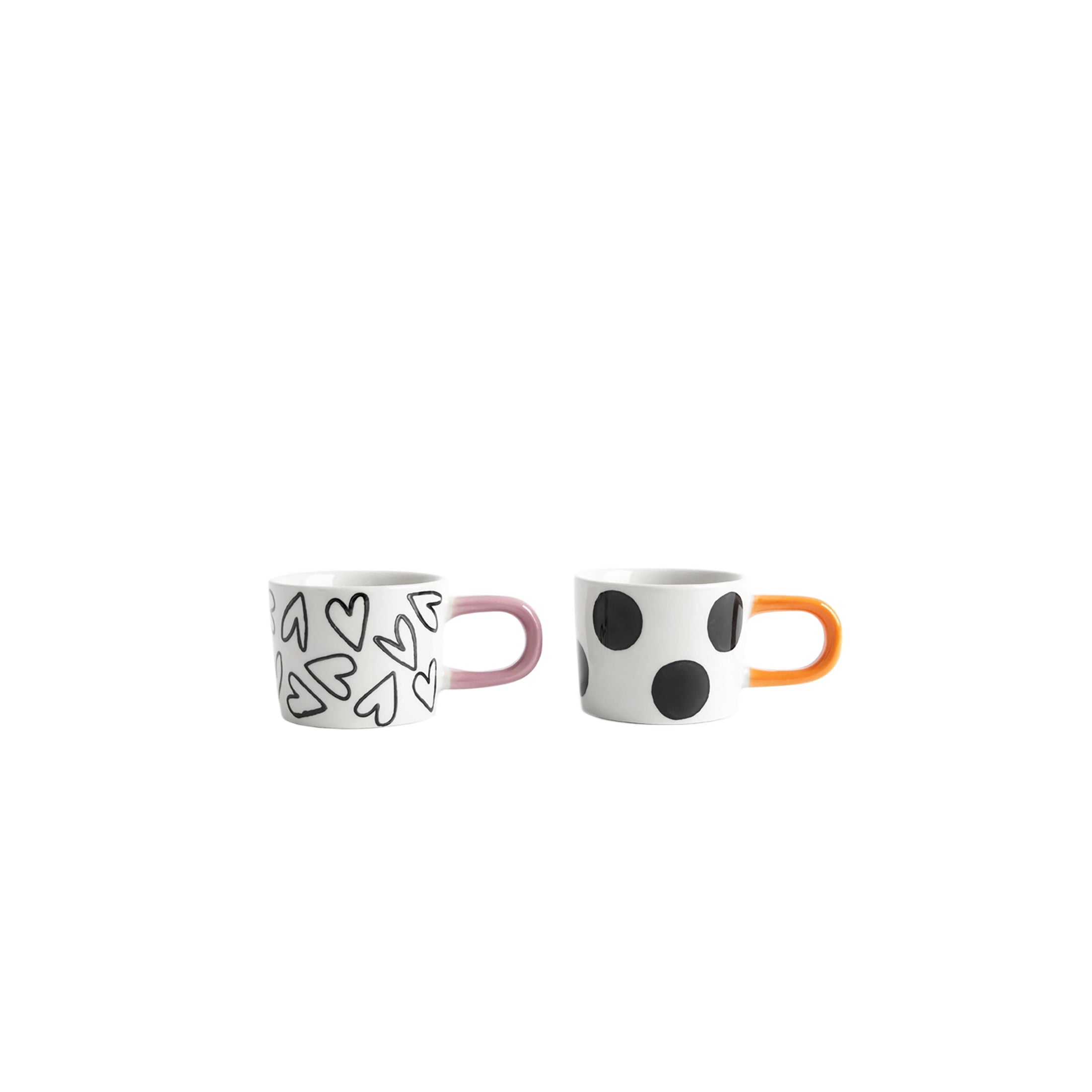 Herring & Bones - Concept Store Joyeux - Caroline Gardner - Tasses - Lot de 2 tasses à espresso "Spots & Hearts"