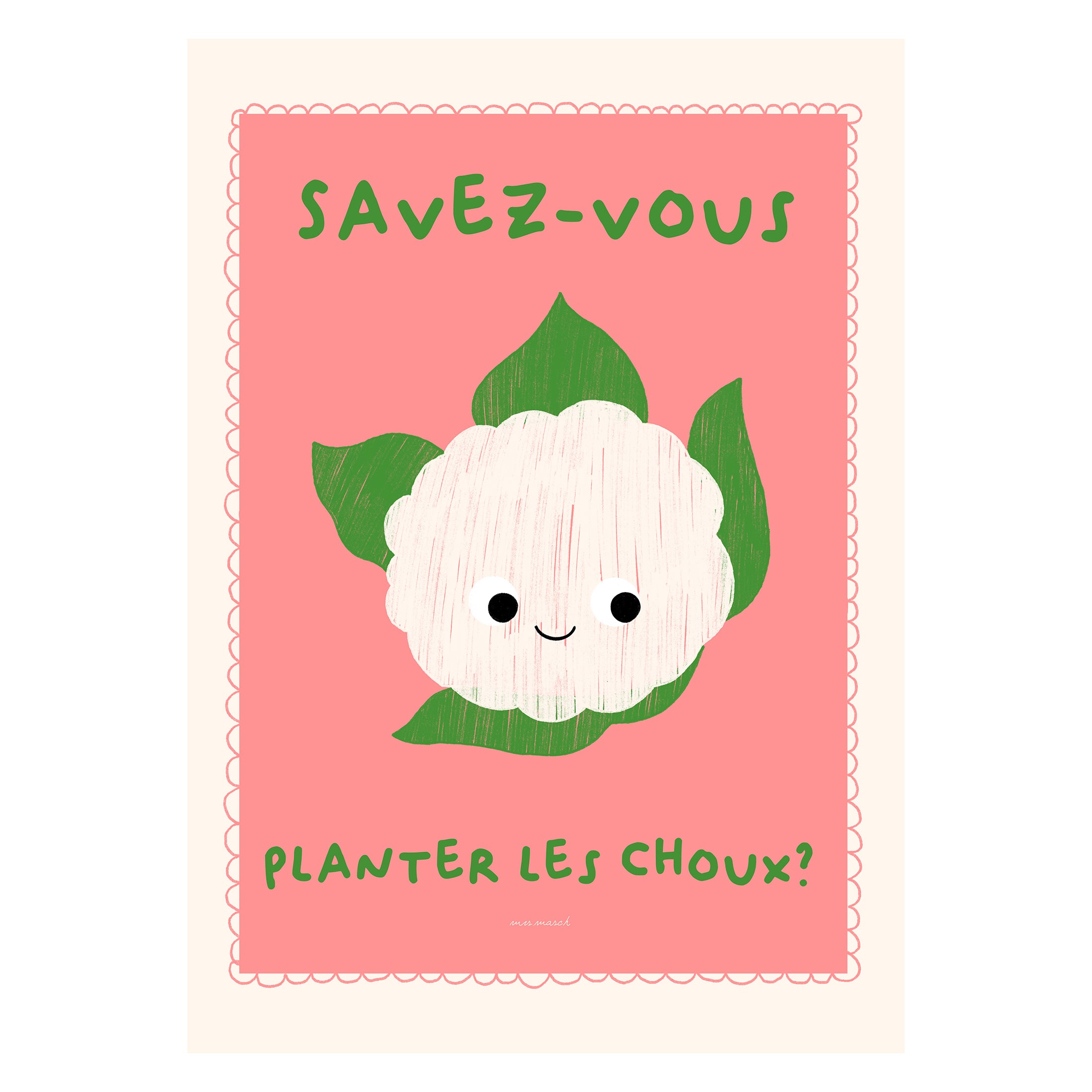 Herring & Bones - Concept Store Joyeux - Mrs Masch - Affiches et posters - Affiche "Trop choux"