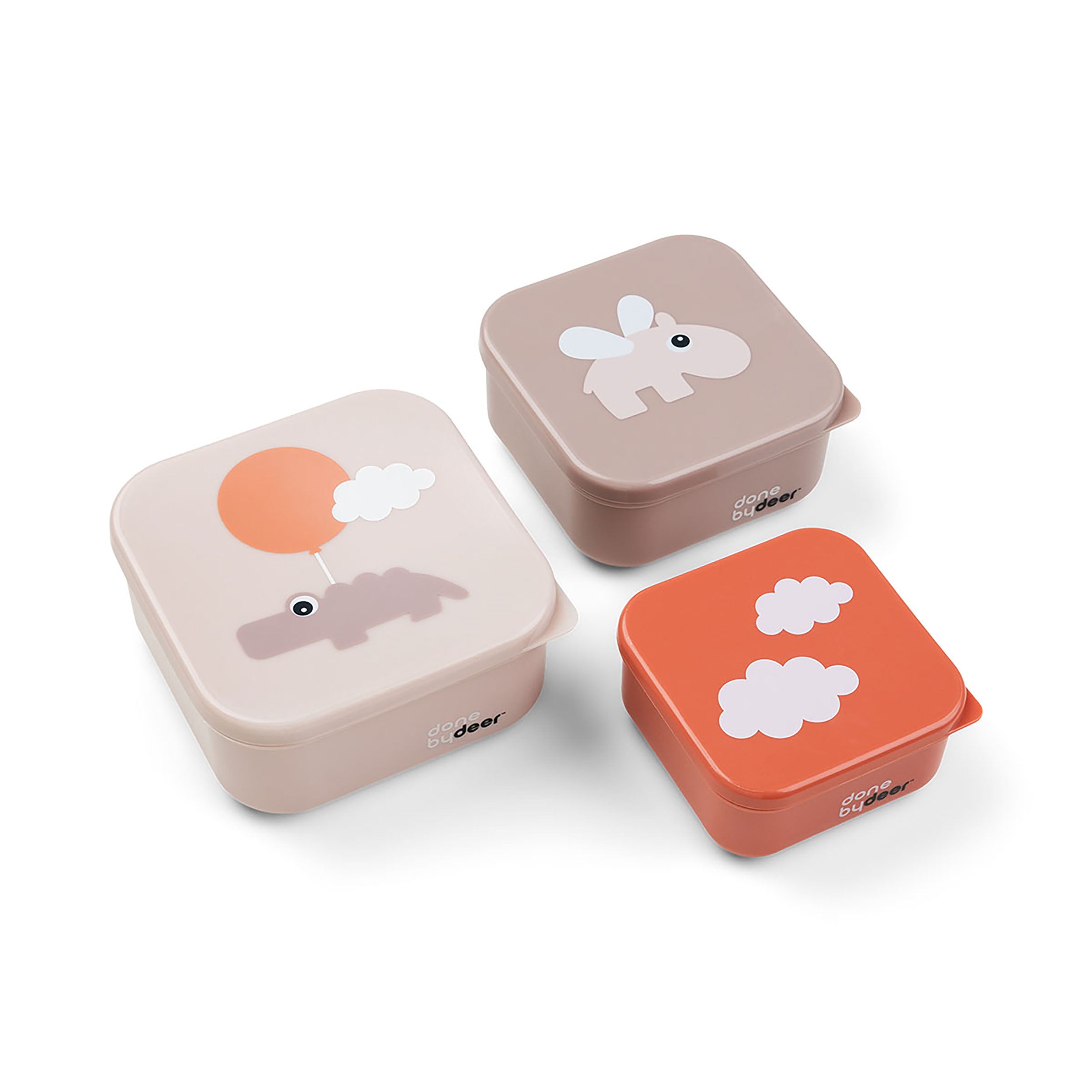 Herring & Bones - Concept Store Joyeux - Done By Deer - Boîtes à goûter - Lot de 3 boîtes à goûter