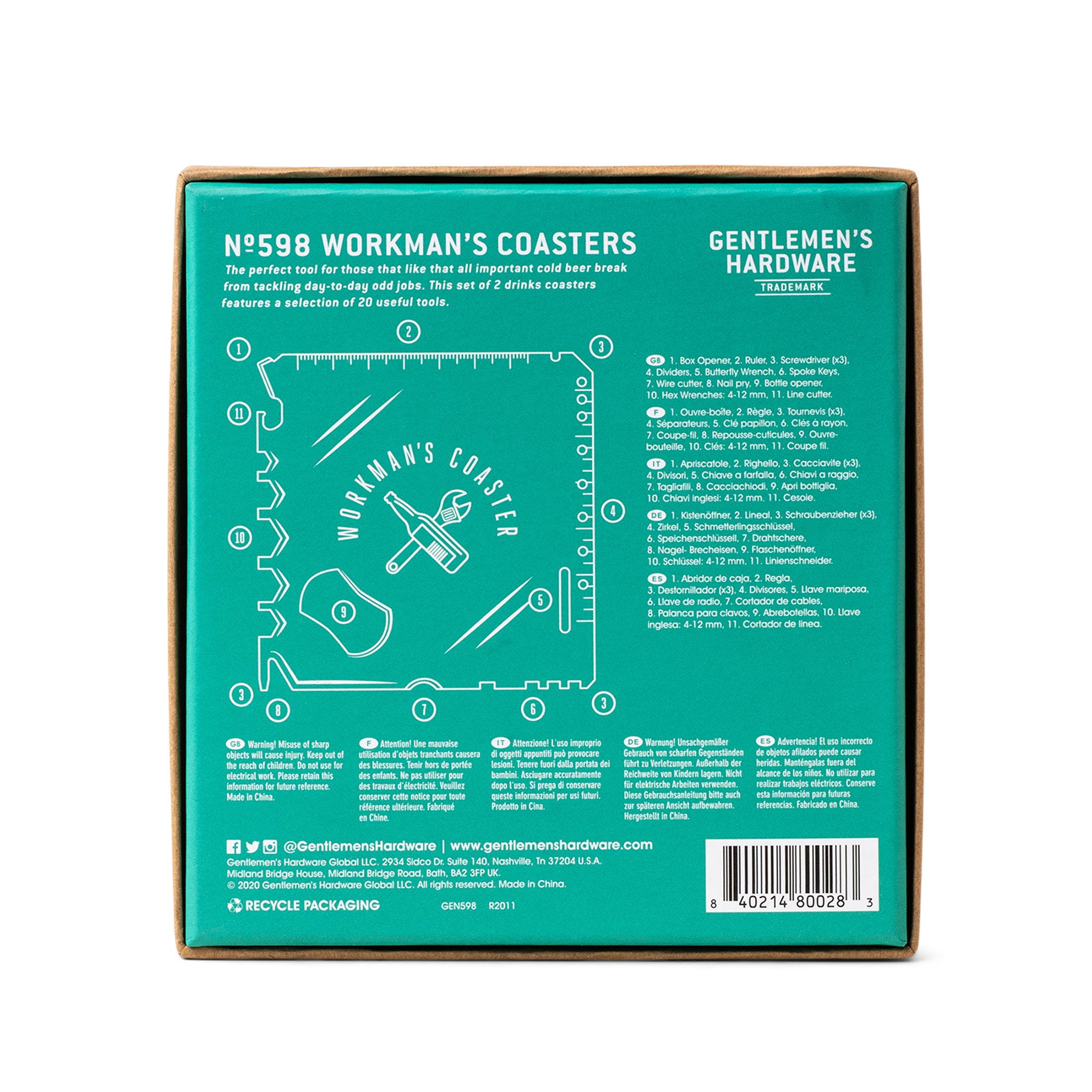 Herring & Bones - Concept Store Joyeux - Designworks Collective - Dessous de verre - Lot de 2 dessous de verre "Workman"