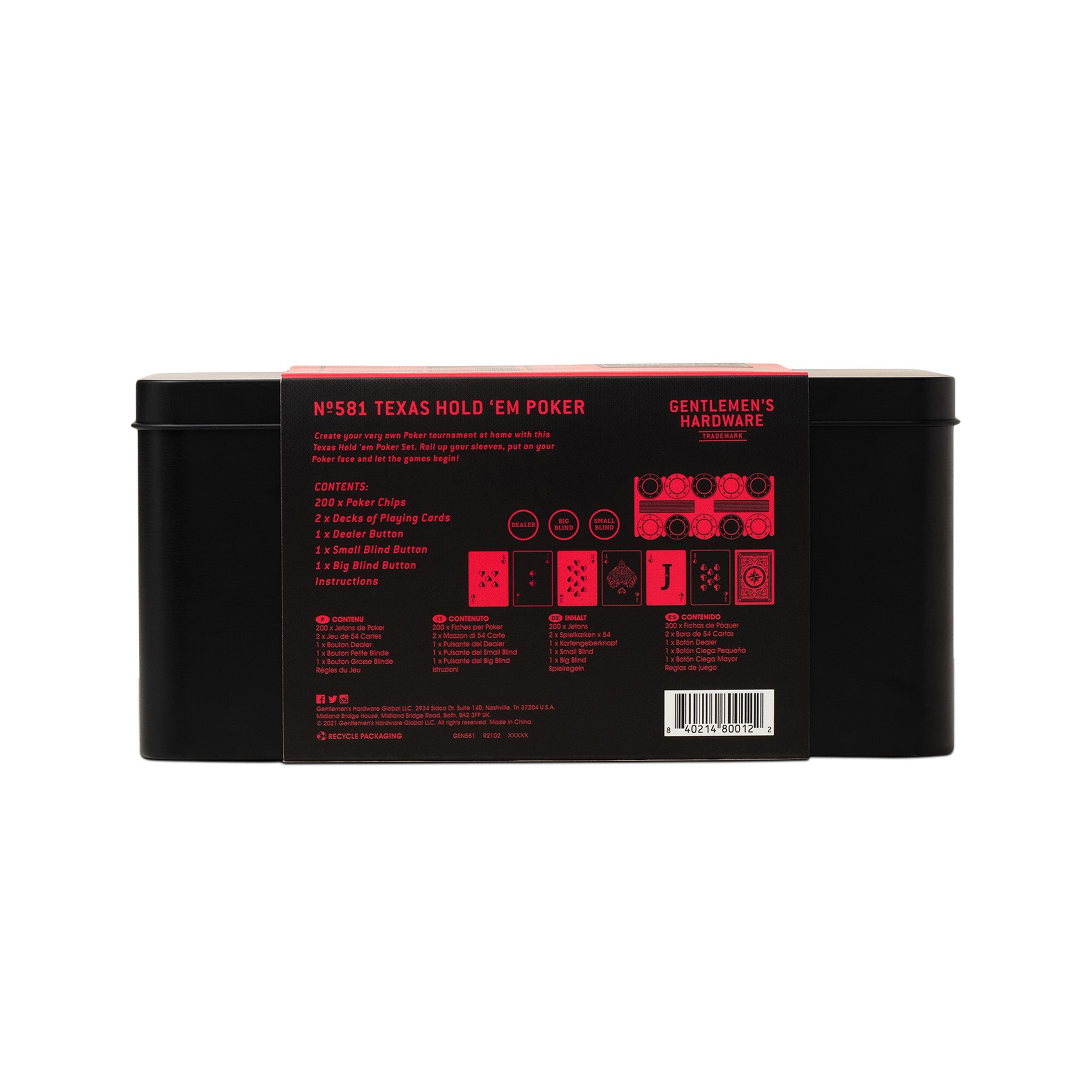 Herring & Bones - Concept Store Joyeux - Designworks Collective - Jeux de société - Jeu de poker "Texas Hold'Em"