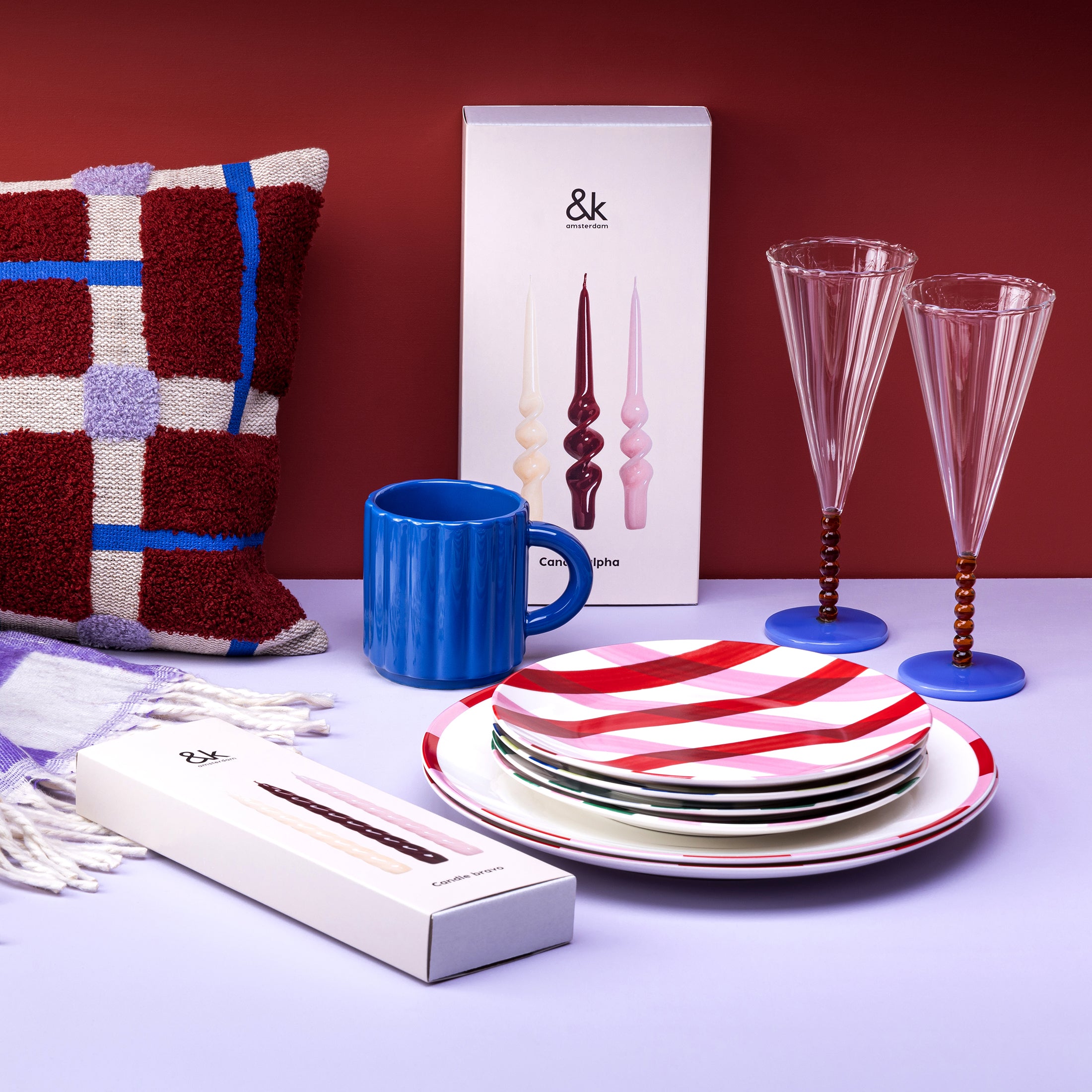 Herring & Bones - Concept Store Joyeux - &klevering - Assiettes - Lot de 4 assiettes à dessert "Bliss"