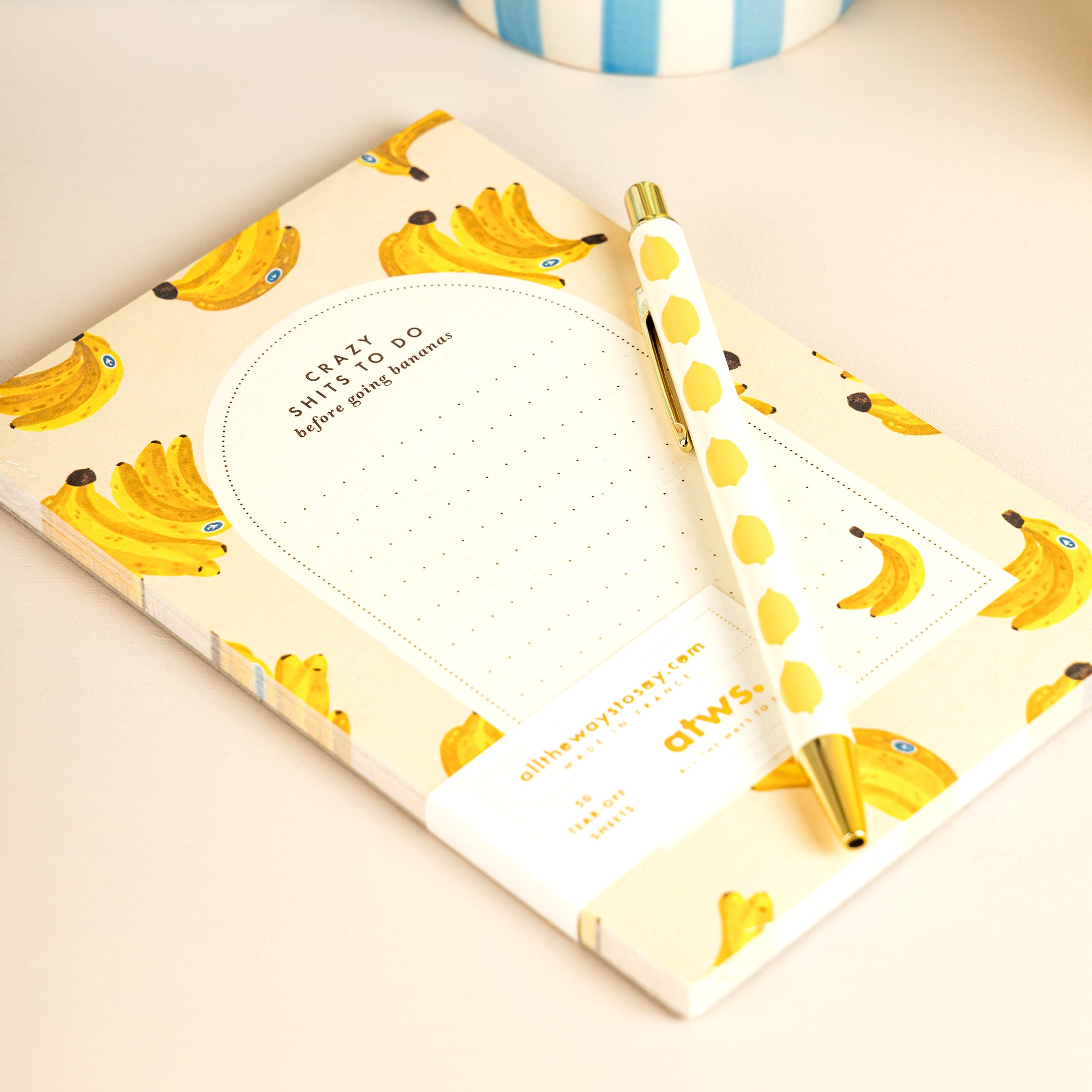 Herring & Bones - Concept Store Joyeux - Designworks Collective - Stylos - Lot de 3 stylos "Flower & Lemon"