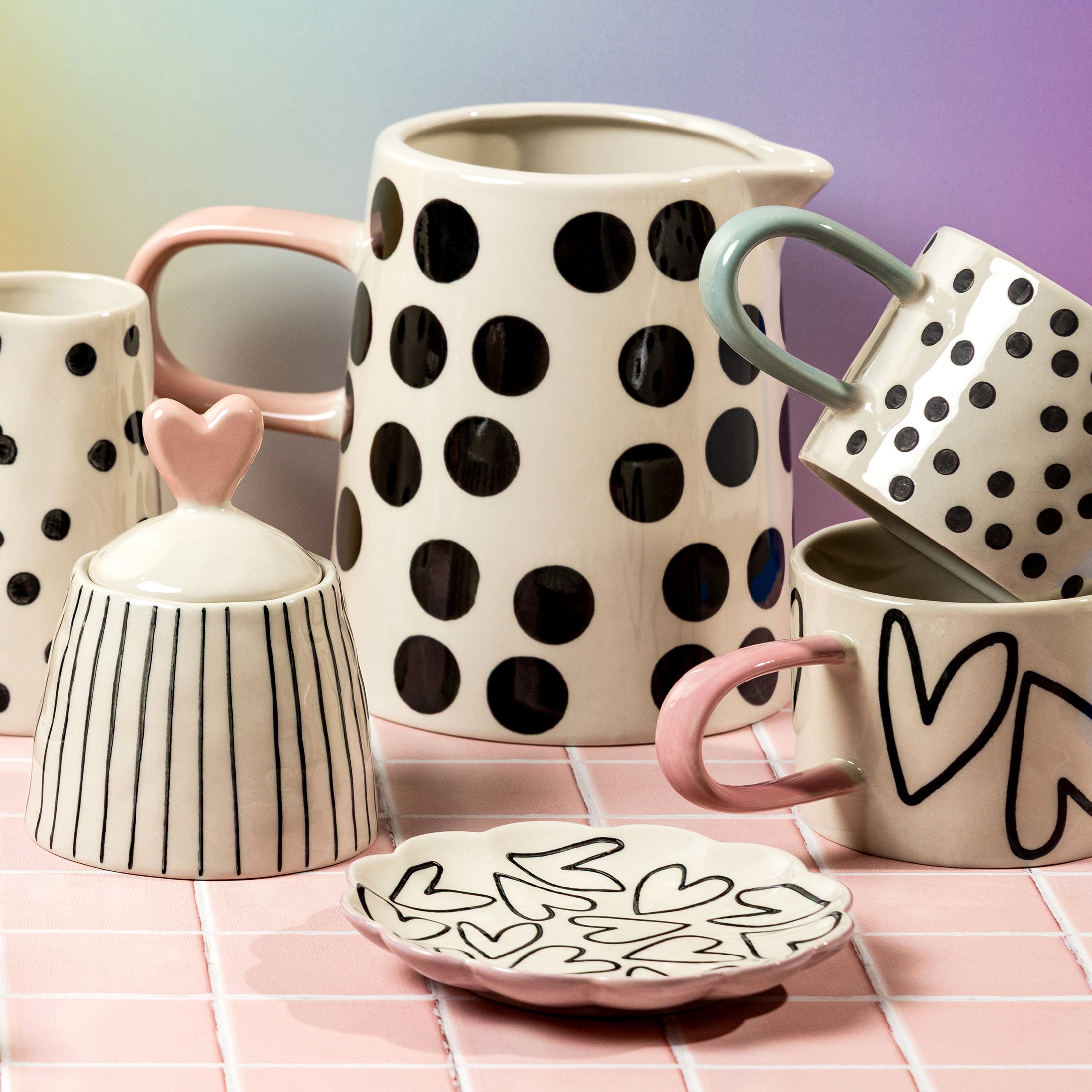 Herring & Bones - Concept Store Joyeux - Caroline Gardner - Pots - Petit pot en céramique "Coeur"
