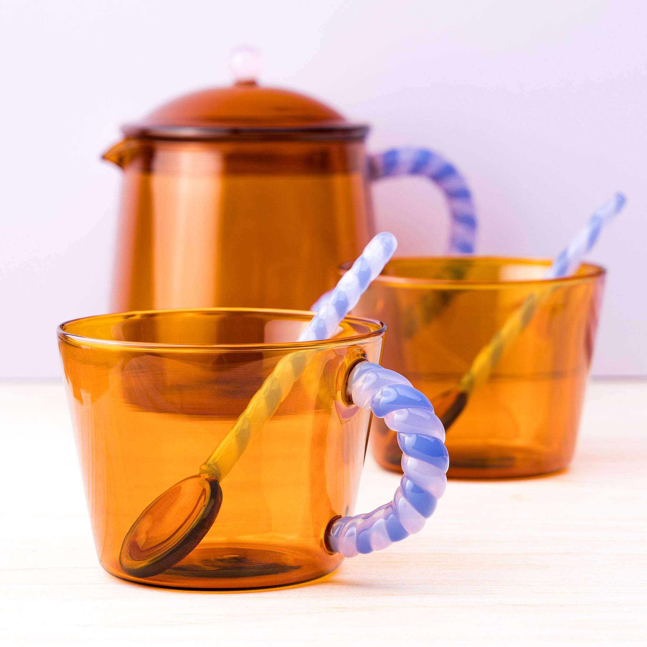 Herring & Bones - Concept Store Joyeux - &klevering - Couverts - Lot de 4 cuillères en verre "Duet"