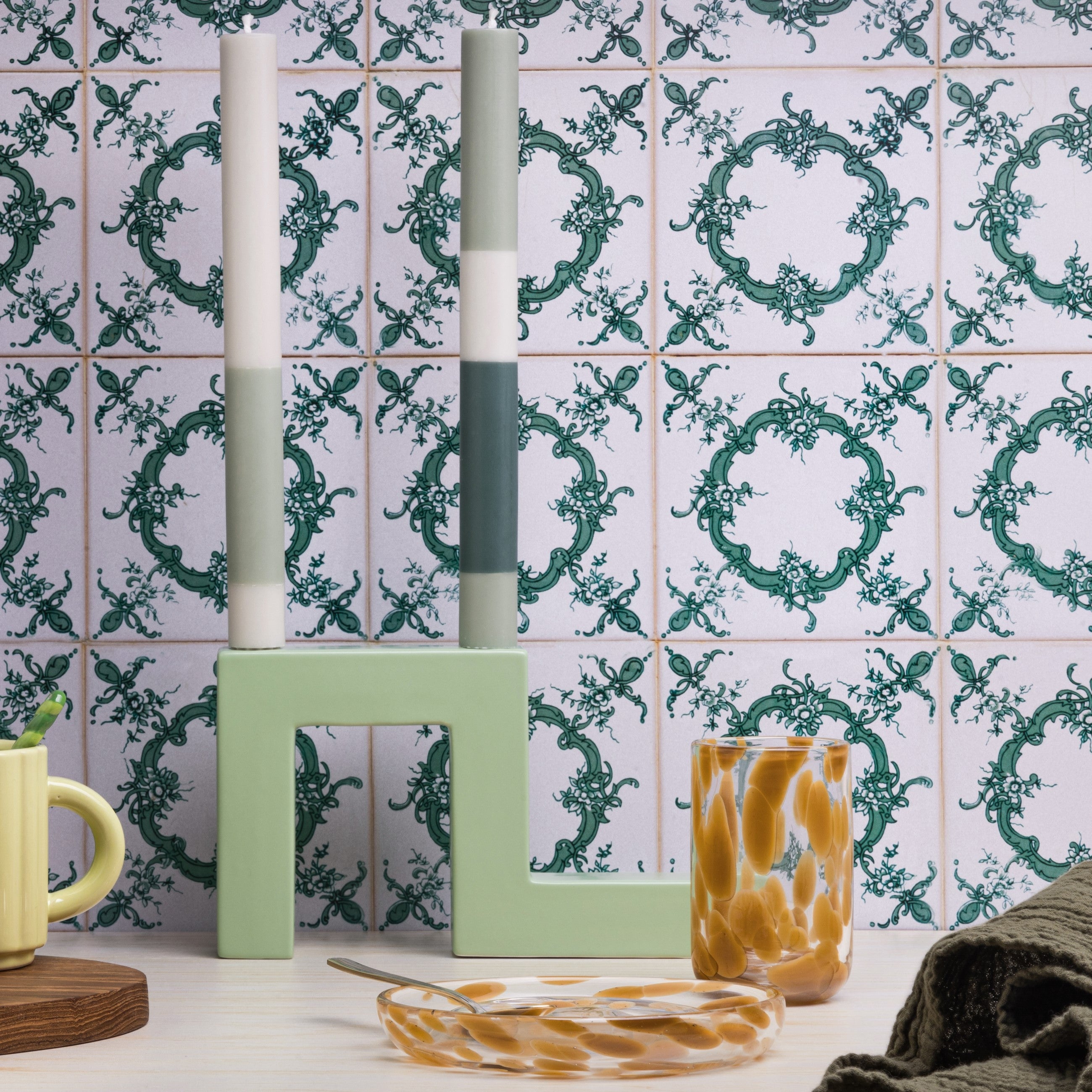 Herring & Bones - Concept Store Joyeux - Original Home - Bougies Déco - Lot de 3 grandes bougies colorées