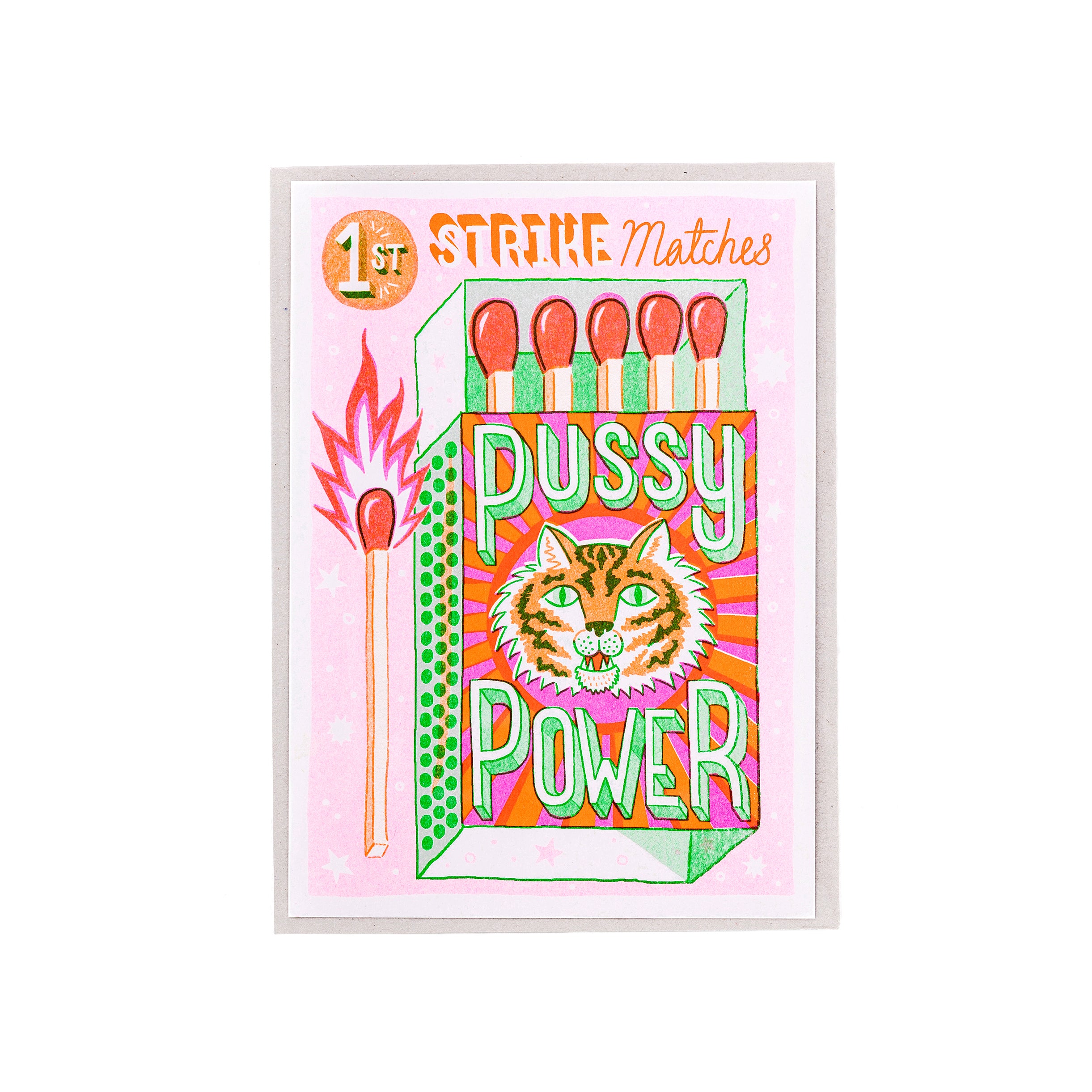 Herring & Bones - Concept Store Joyeux - Jacqueline Colley - Affiches et posters - Affiche "Pussy Power" Risographie A5