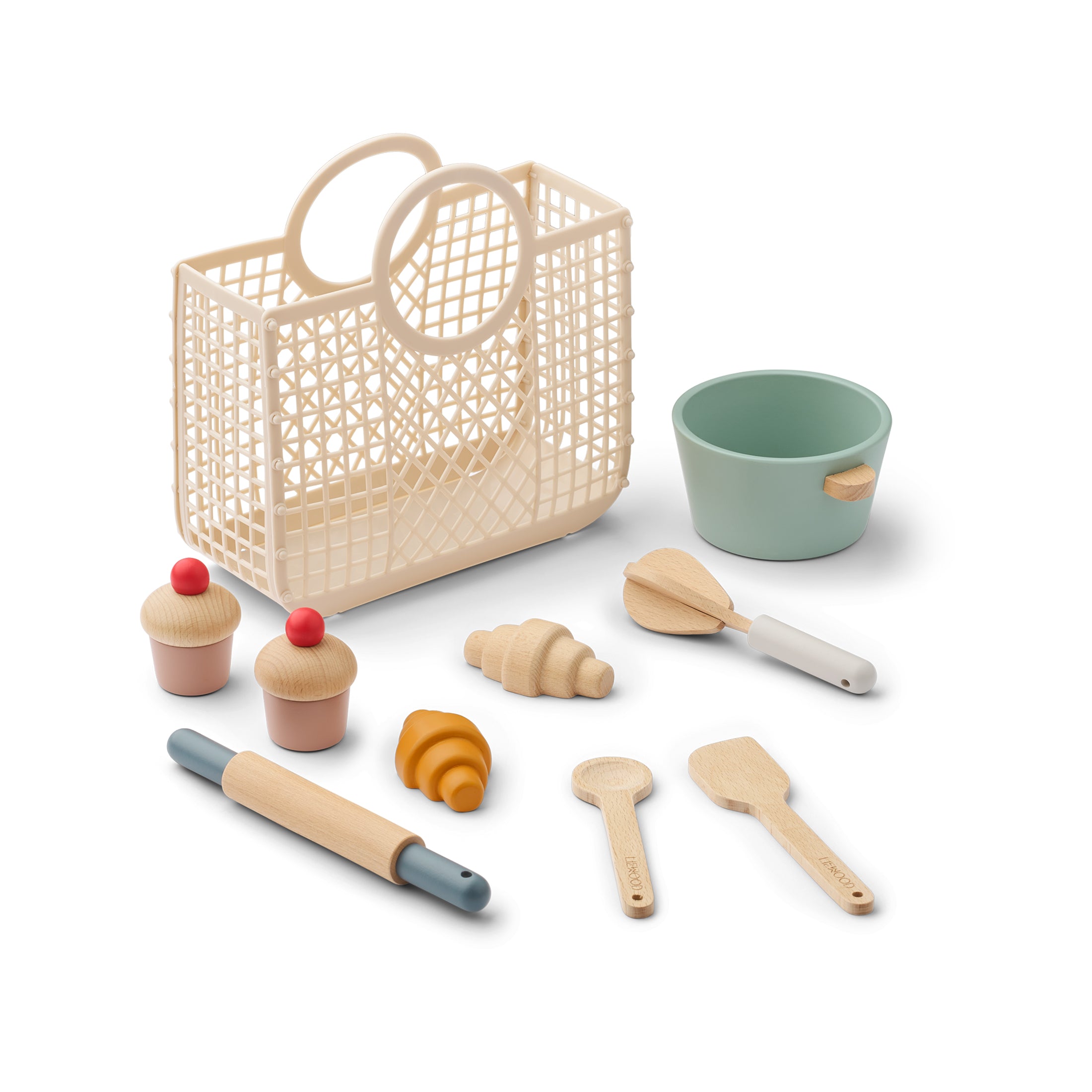 Herring & Bones - Concept Store Joyeux - LIEWOOD - Peluches et Jouets - Jouet panier de dinette en bois "Lisbeth"
