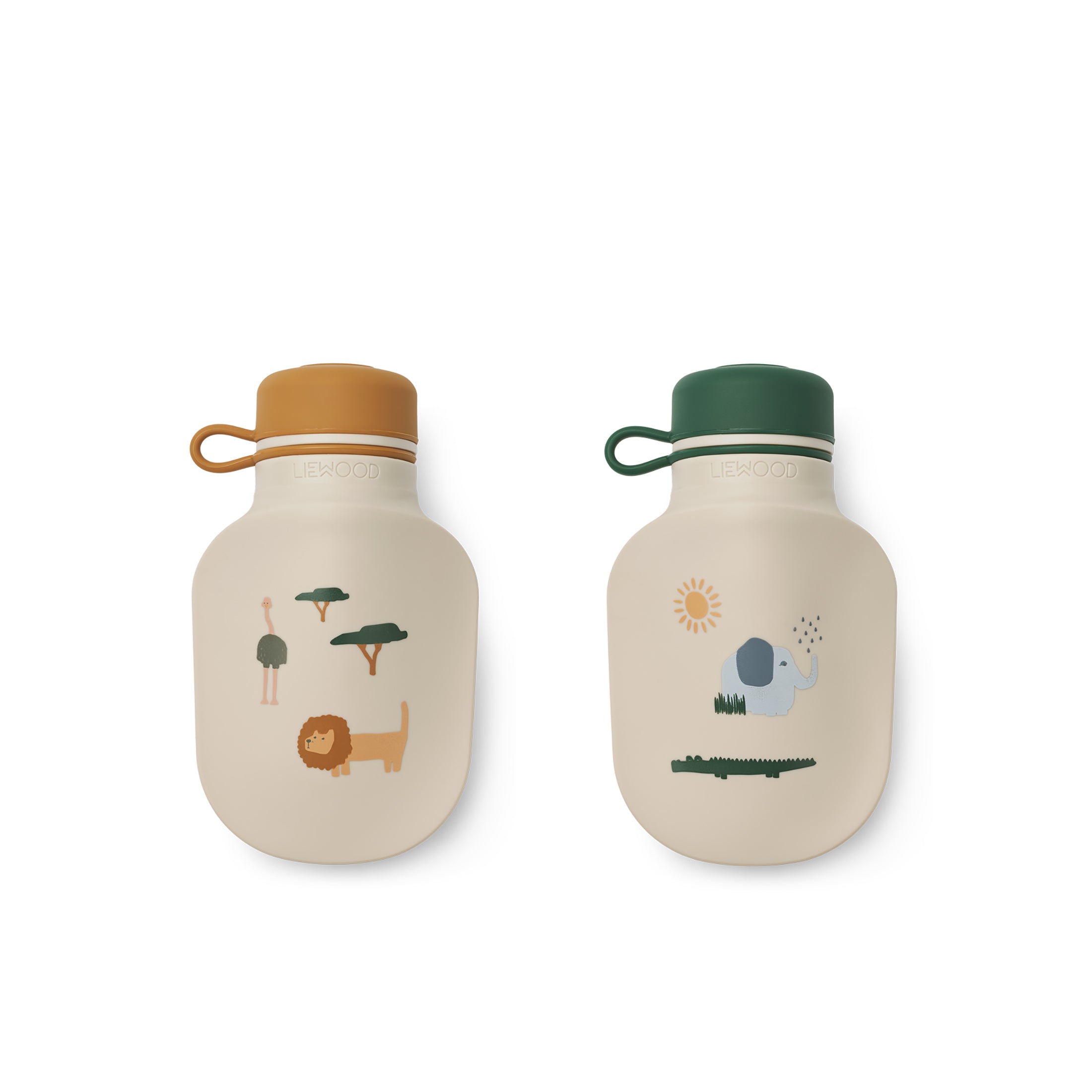 Herring & Bones - Concept Store Joyeux - LIEWOOD - Verres Enfants - Lot de 2 gourdes à smoothies "Lizzie"