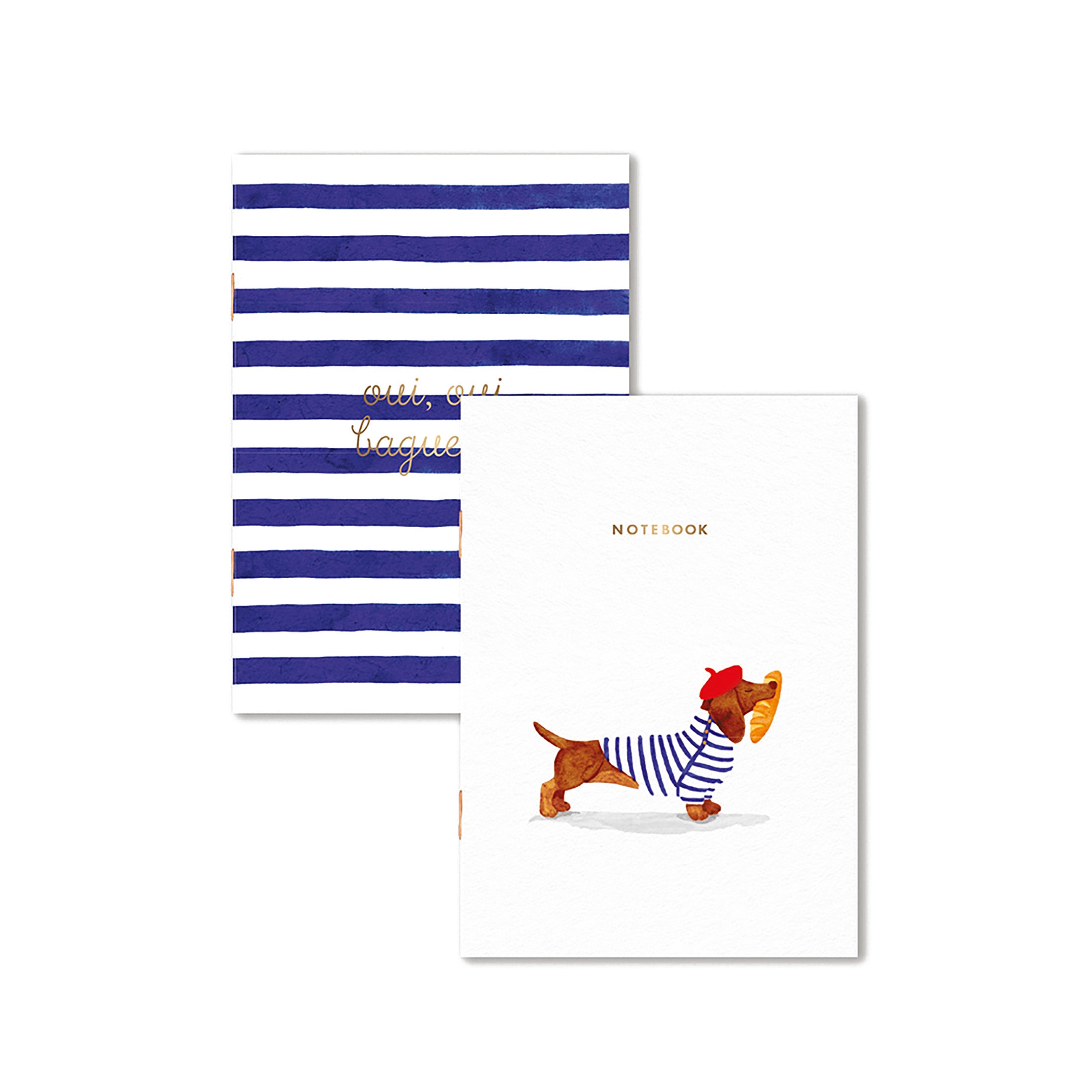 Herring & Bones - Concept Store Joyeux - All The Ways To Say - Carnets - Lot de 2 petits carnets "Oui Baguette"