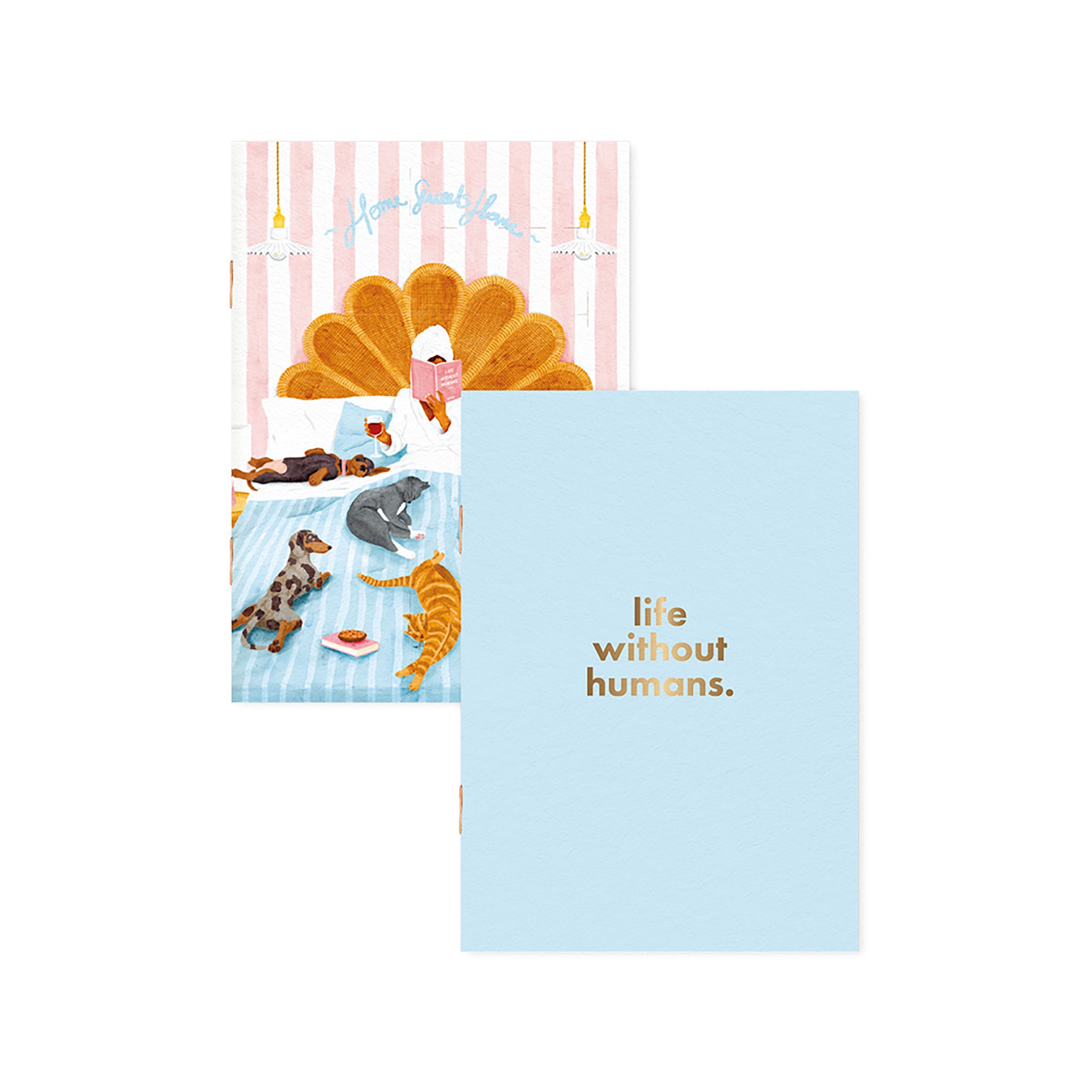 Herring & Bones - Concept Store Joyeux - All The Ways To Say - Carnets - Lot de 2 petits carnets "Life without humans"