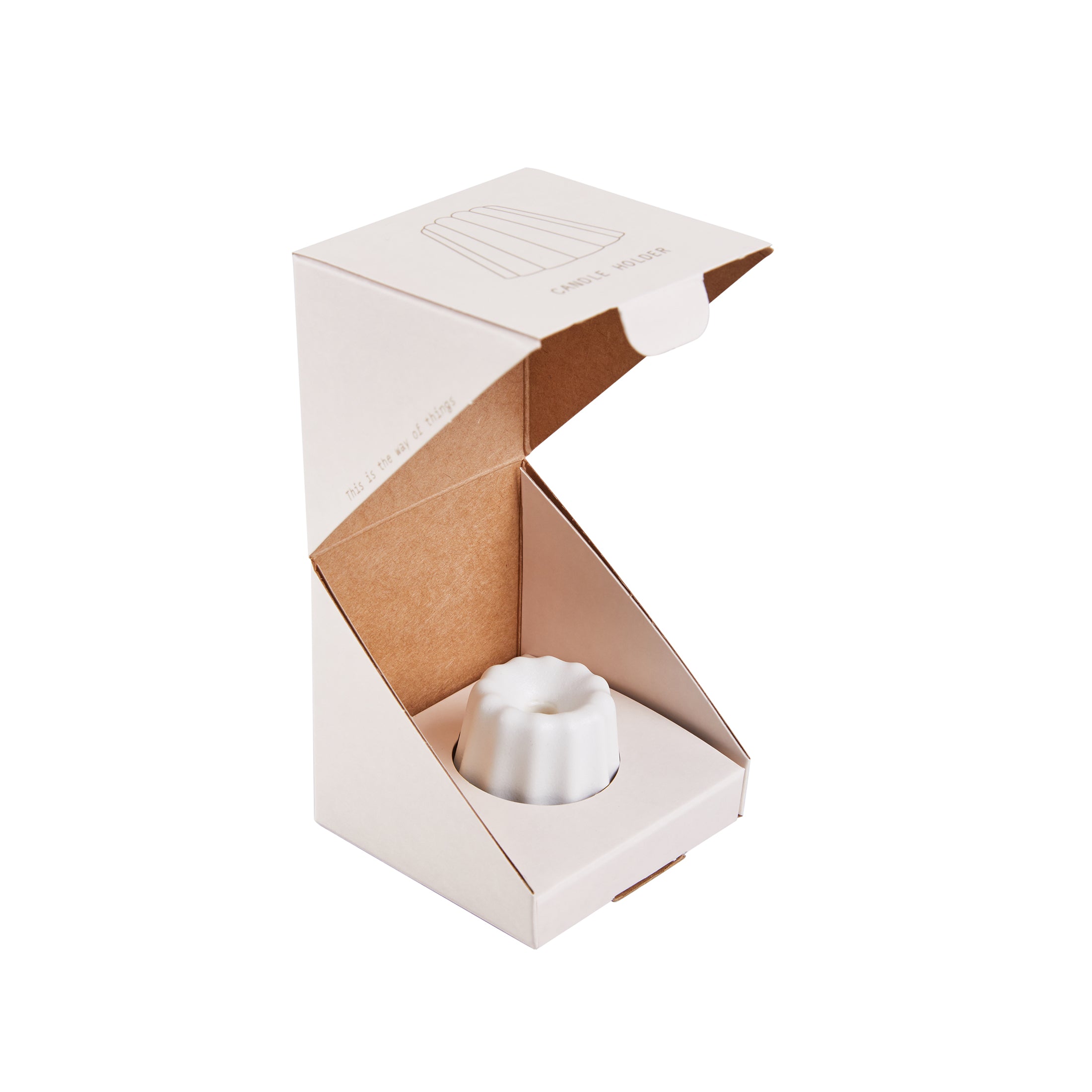 Herring & Bones - Concept Store Joyeux - OVO Things - Bougeoirs - Petit bougeoir "Cannelé" en porcelaine