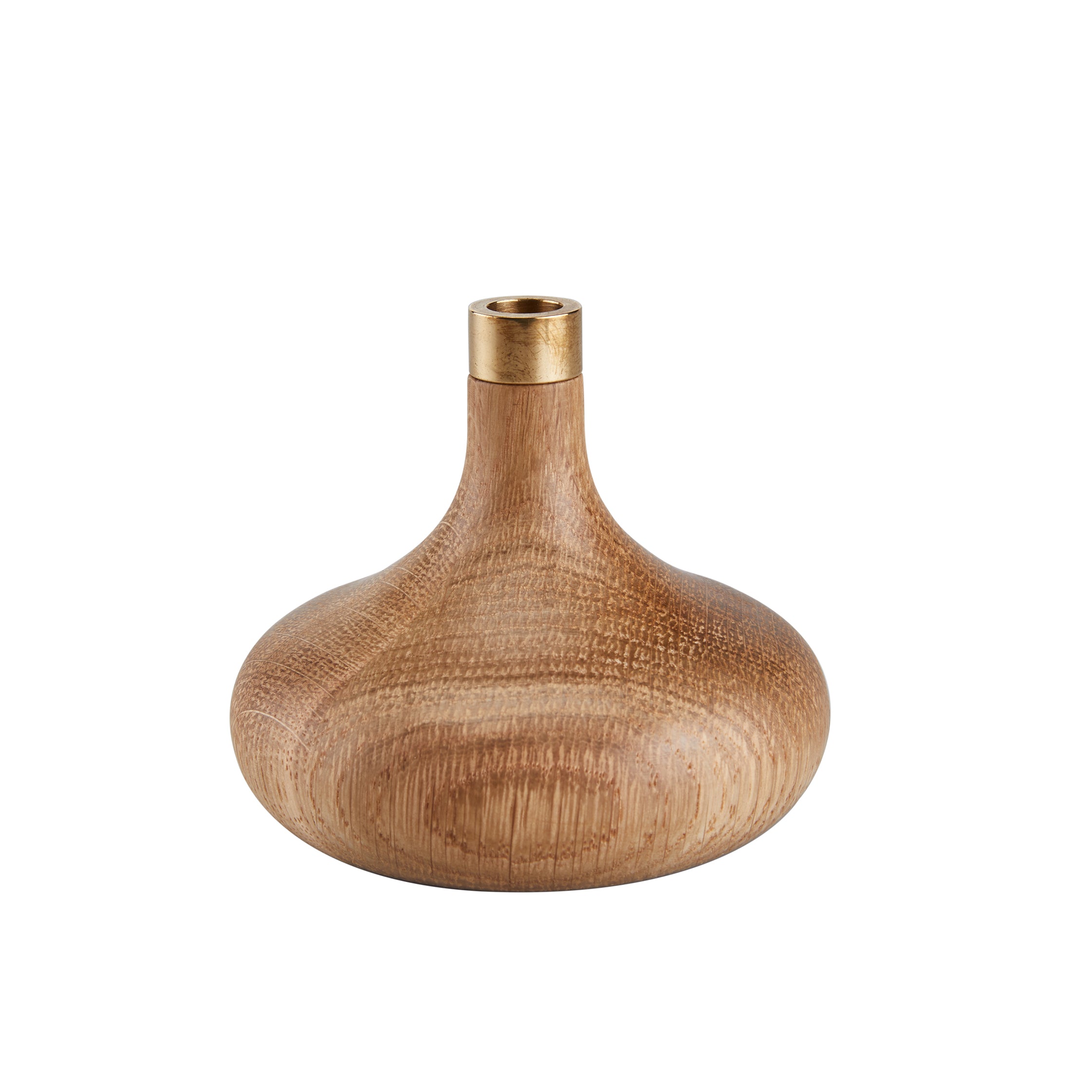 Herring & Bones - Concept Store Joyeux - OVO Things - Bougeoirs - Bougeoir en chêne et laiton