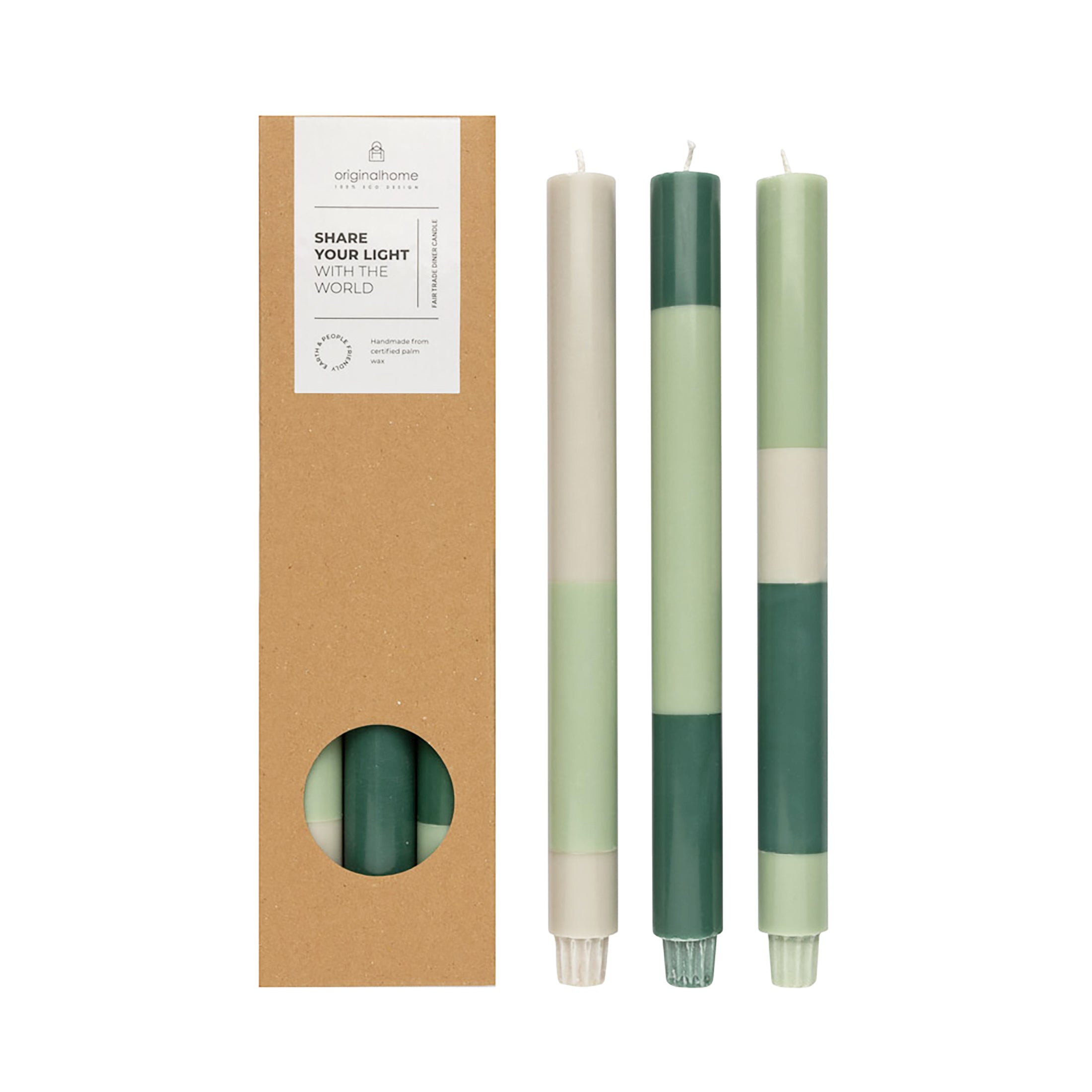 Herring & Bones - Concept Store Joyeux - Original Home - Bougies Déco - Lot de 3 grandes bougies colorées