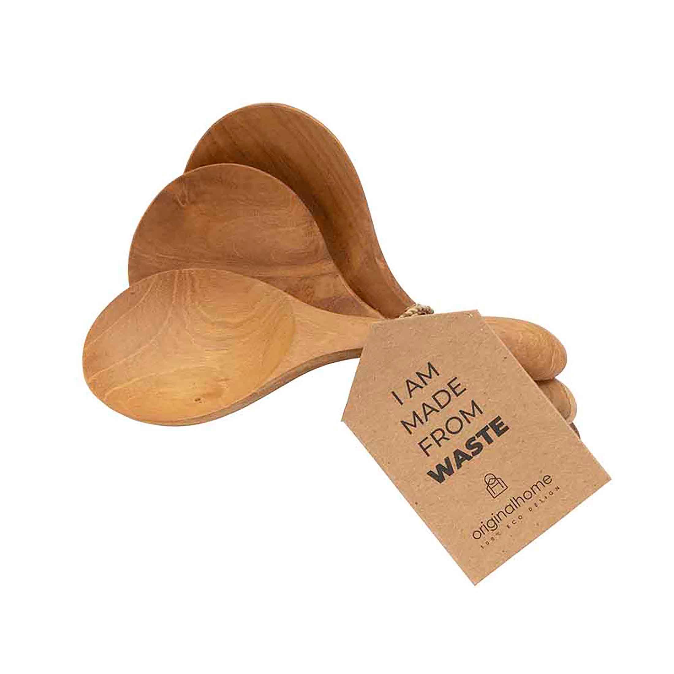 Herring & Bones - Concept Store Joyeux - Original Home - Ustensiles - Lot de 3 cuillères de cuisine en bois recyclé