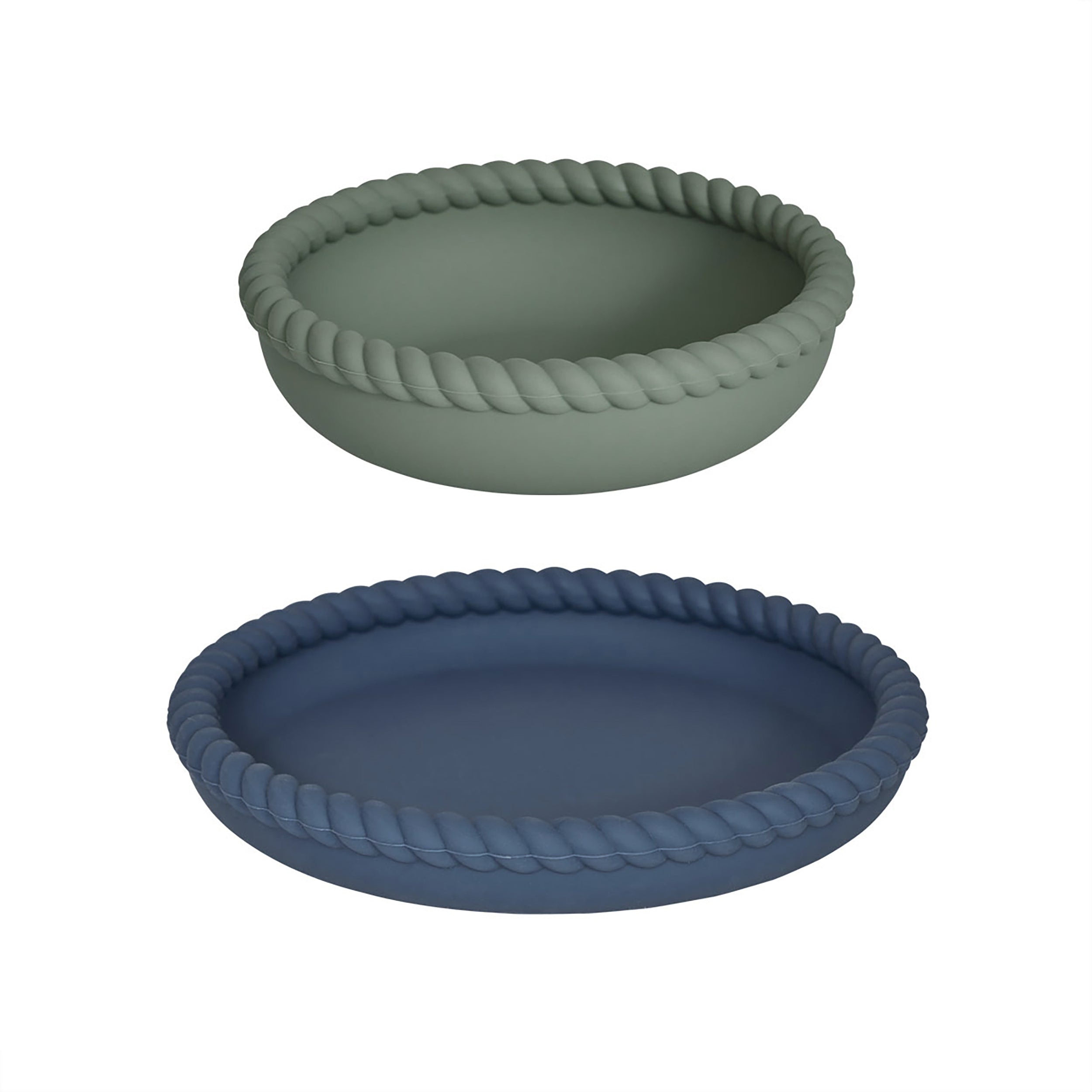 Herring & Bones - Concept Store Joyeux - OYOY Mini - Ensembles - Ensemble assiette et bol en silicone "Mellow"