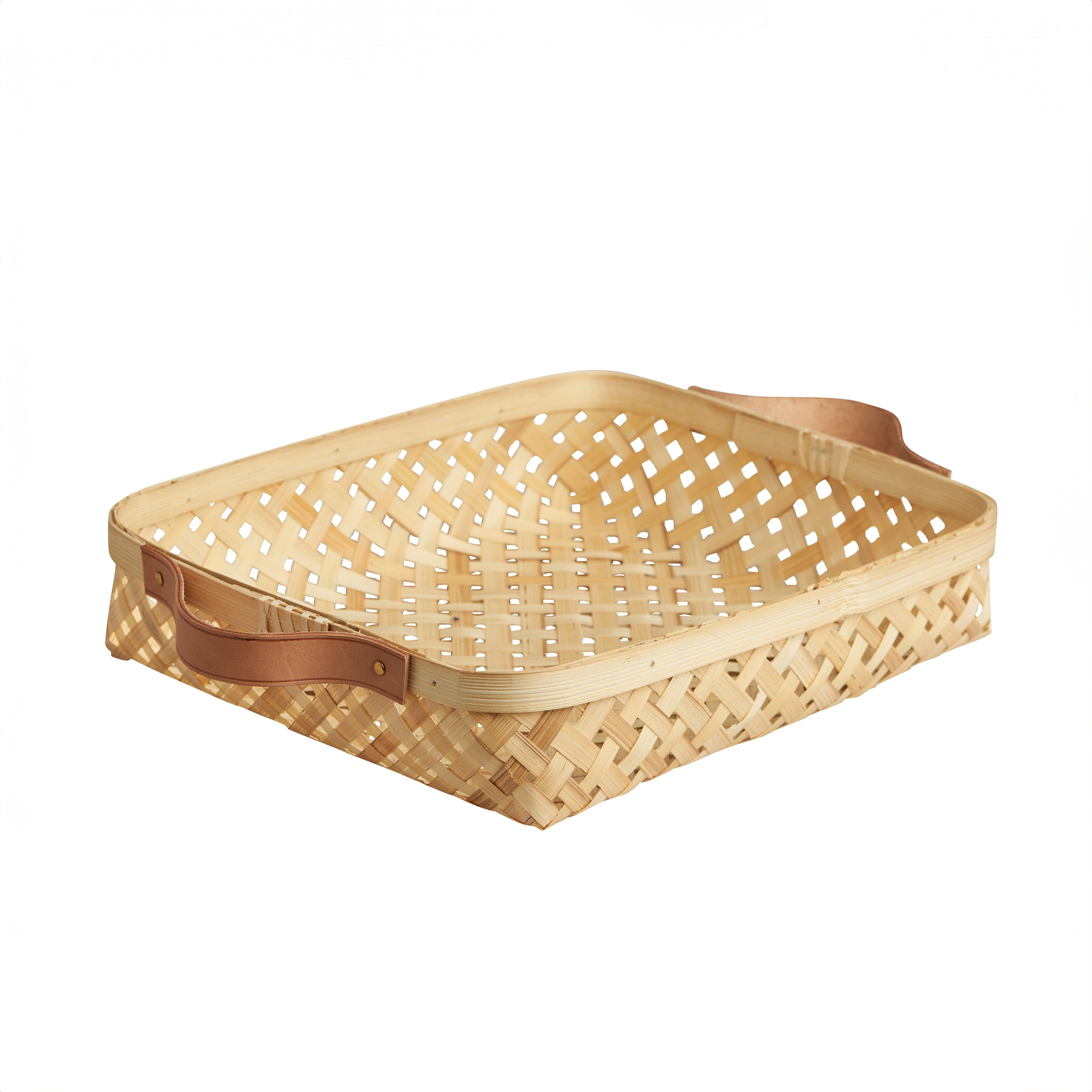 Herring & Bones - Concept Store Joyeux - OYOY - Paniers - Panier en bambou et cuir "Sporta"