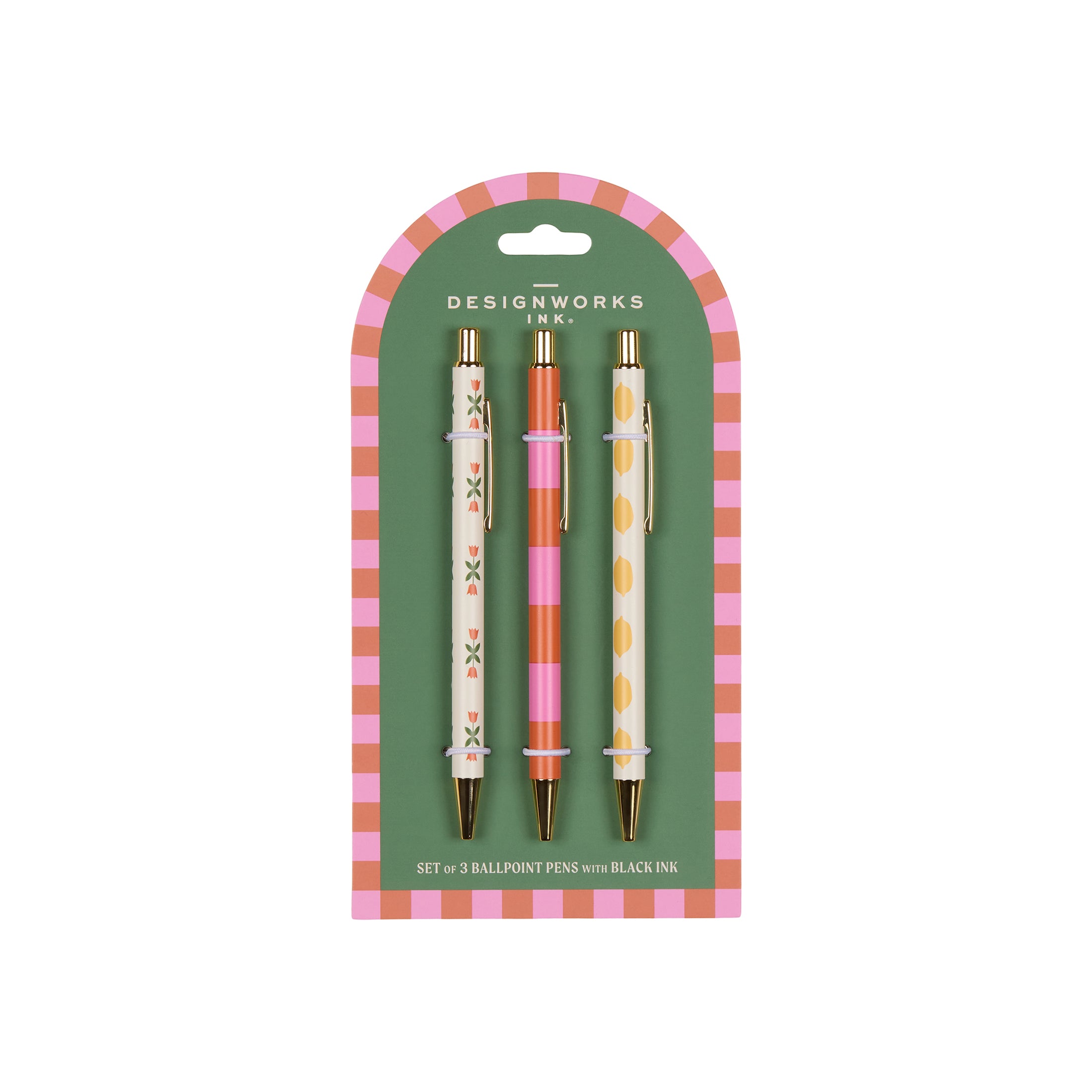 Herring & Bones - Concept Store Joyeux - Designworks Collective - Stylos - Lot de 3 stylos "Flower & Lemon"