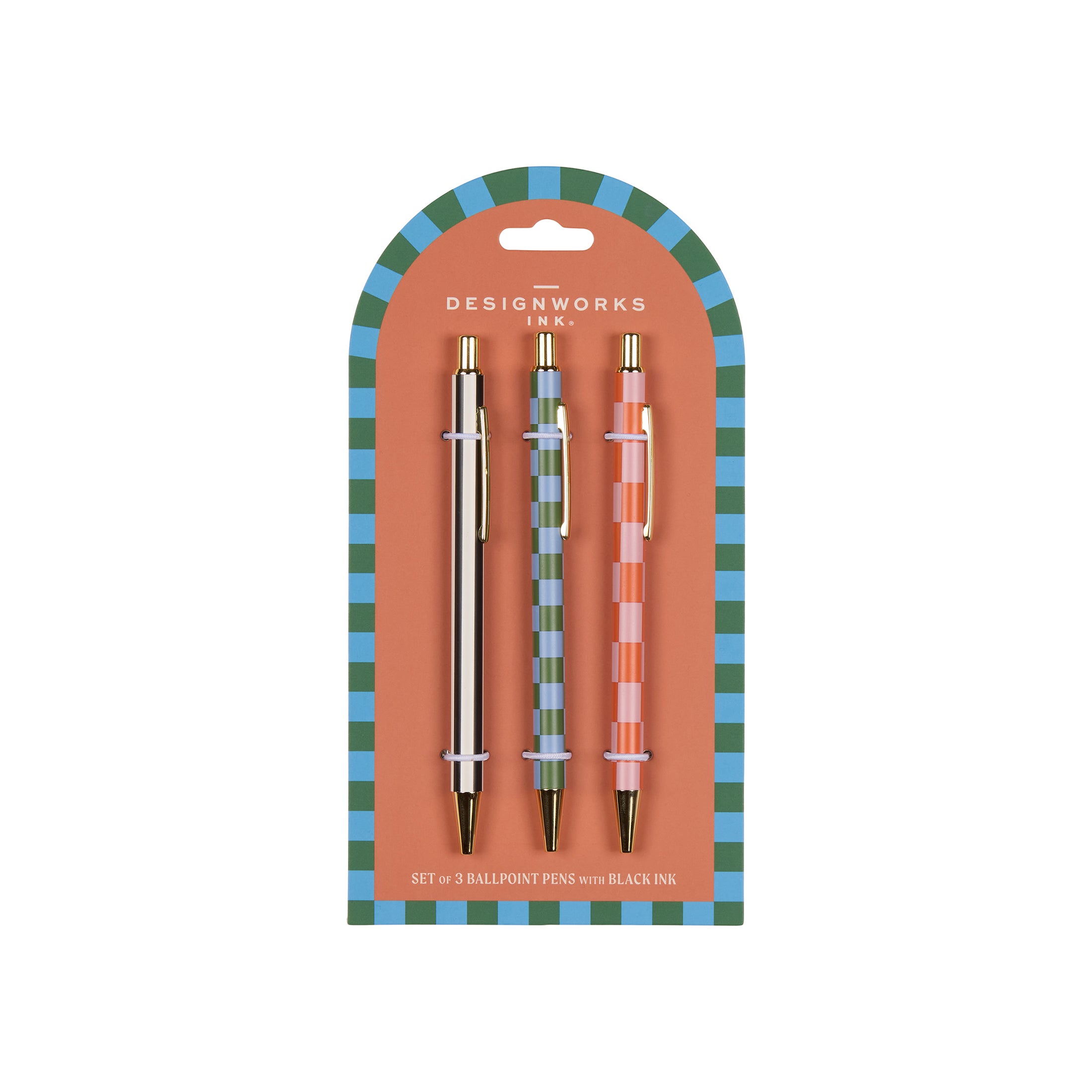 Herring & Bones - Concept Store Joyeux - Designworks Collective - Stylos - Lot de 3 stylos "Stripes & Checks"