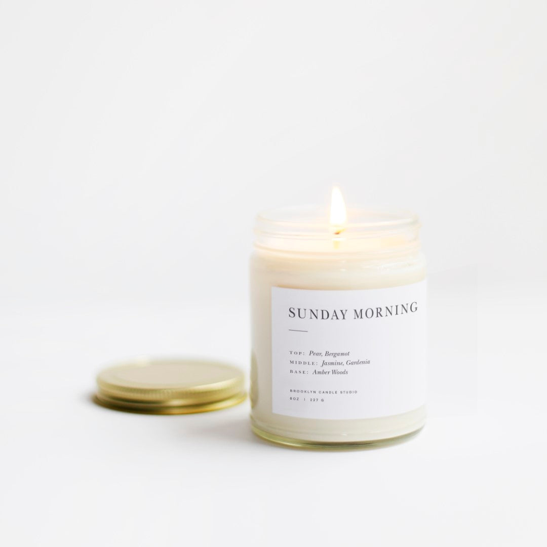 Herring & Bones - Concept Store Joyeux - Brooklyn Candle Studio - Bougies Parfumées - Bougie Minimalist "Sunday Morning"