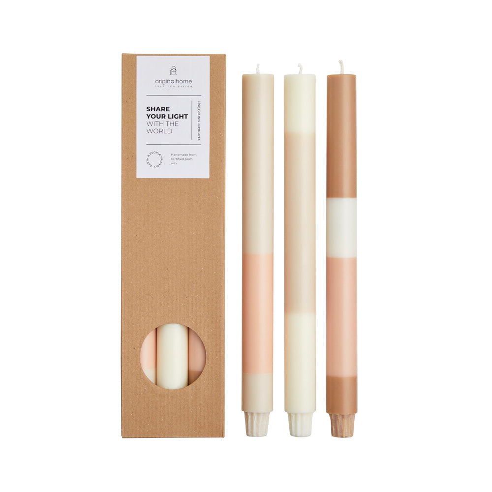 Herring & Bones - Concept Store Joyeux - Original Home - Bougies Déco - Lot de 3 grandes bougies colorées