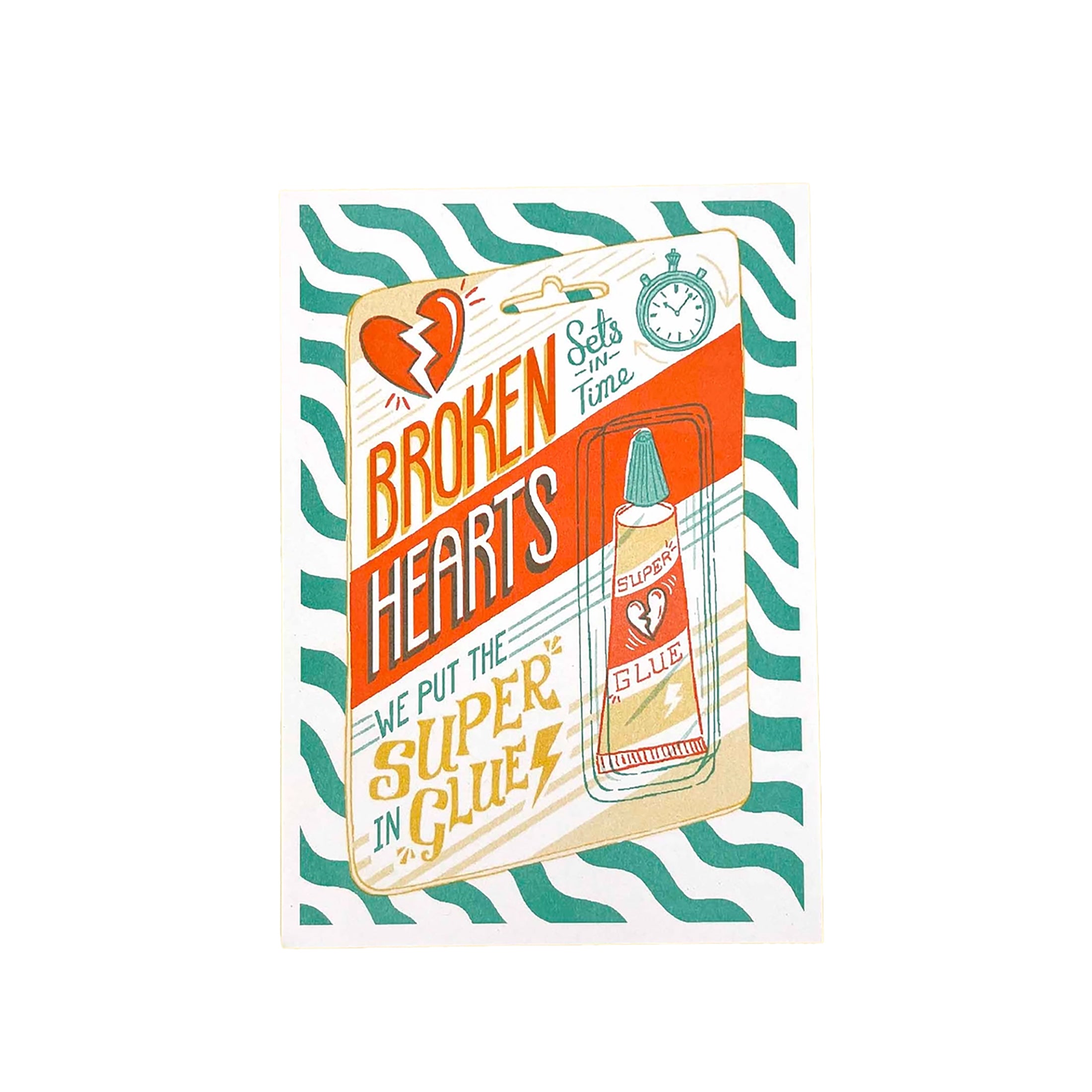 Herring & Bones - Concept Store Joyeux - Jacqueline Colley - Affiches et posters - Affiche "Broken Hearts" Risographie A5, kit pour recoller les coeurs brisés
