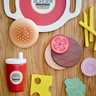 Herring & Bones - Concept Store Joyeux - Bloomingville Mini - Peluches et Jouets - Set de jeu burger en bois "Jools"