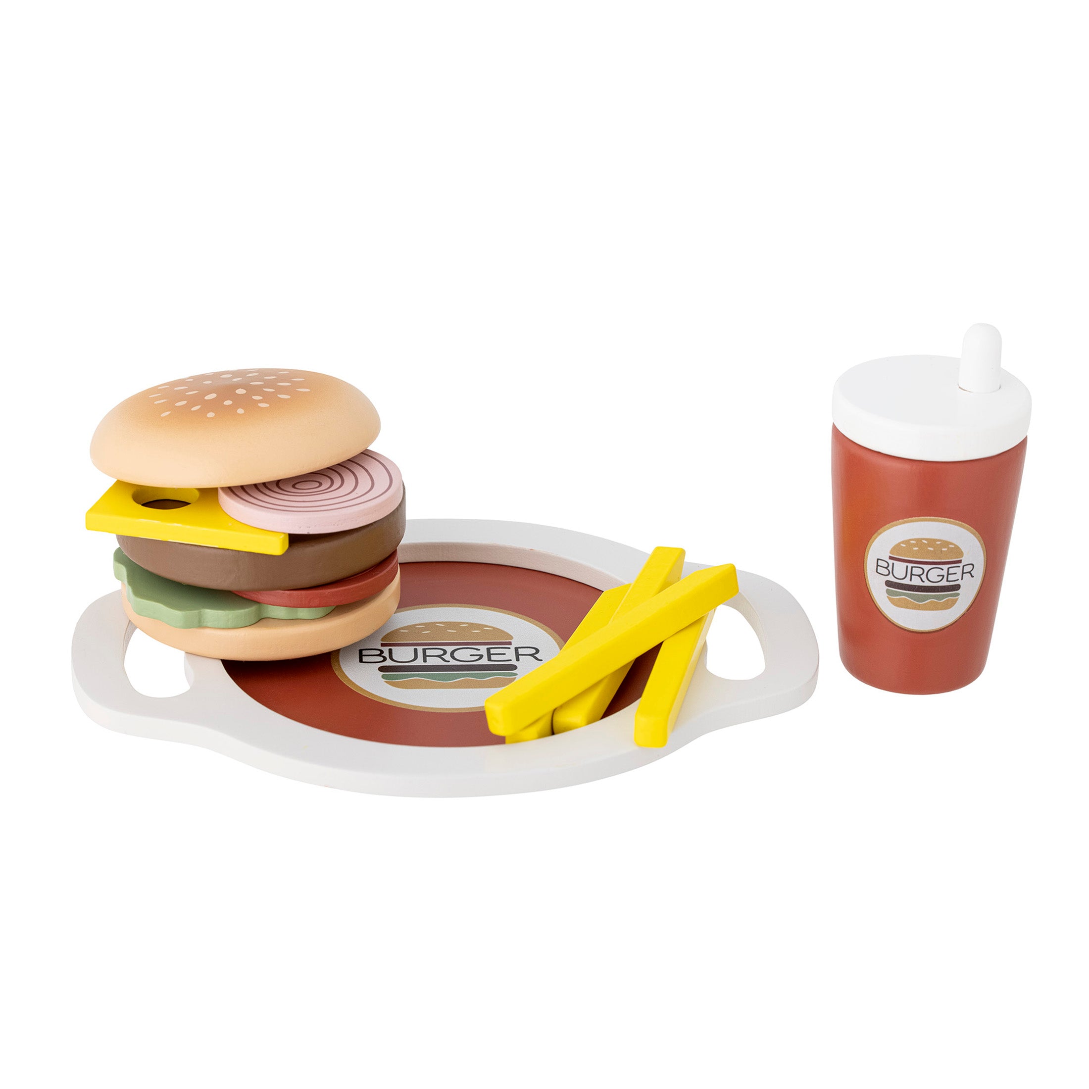 Herring & Bones - Concept Store Joyeux - Bloomingville Mini - Peluches et Jouets - Set de jeu burger en bois "Jools"