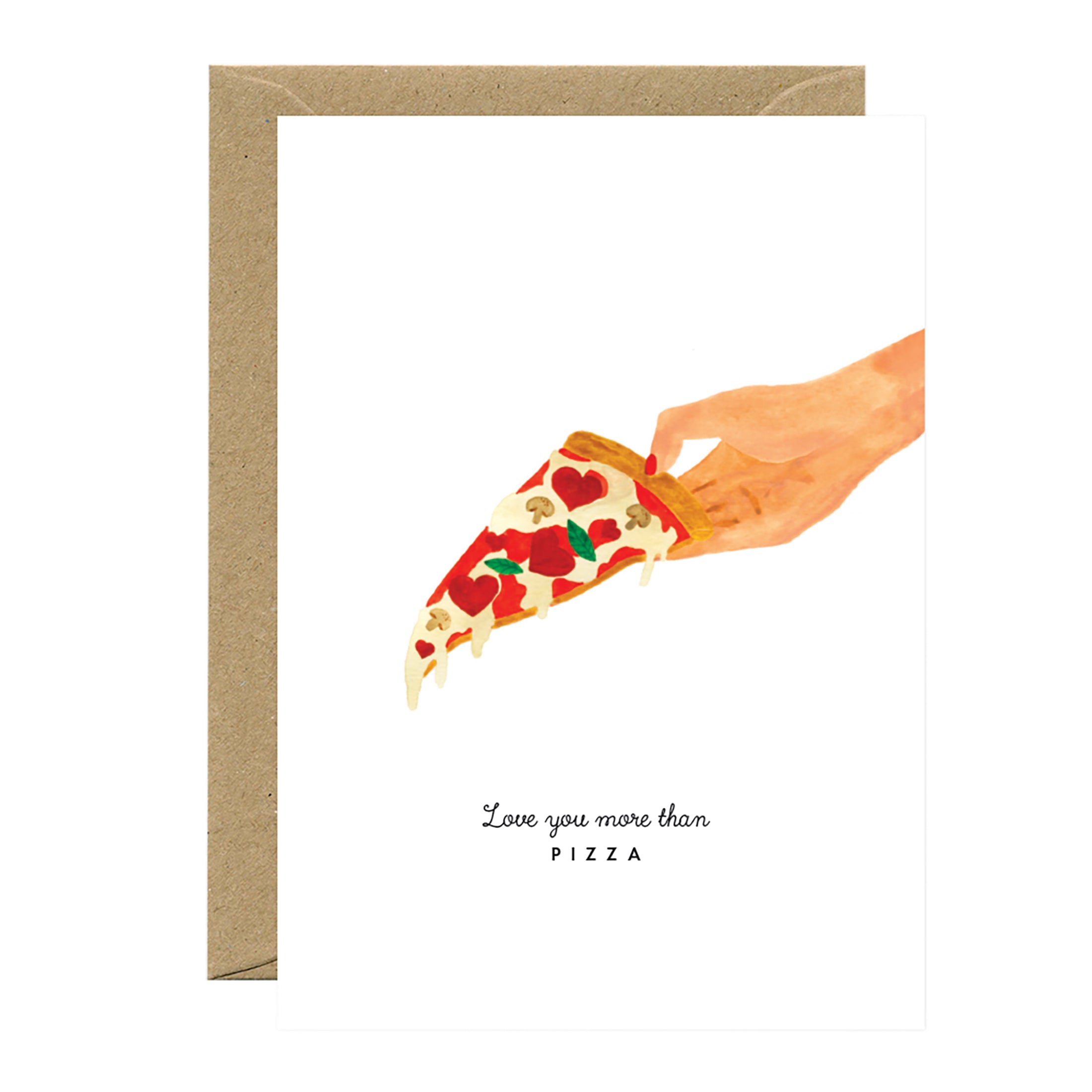 Herring & Bones - Concept Store Joyeux - All The Ways To Say - Cartes - Carte "Love You Pizza"