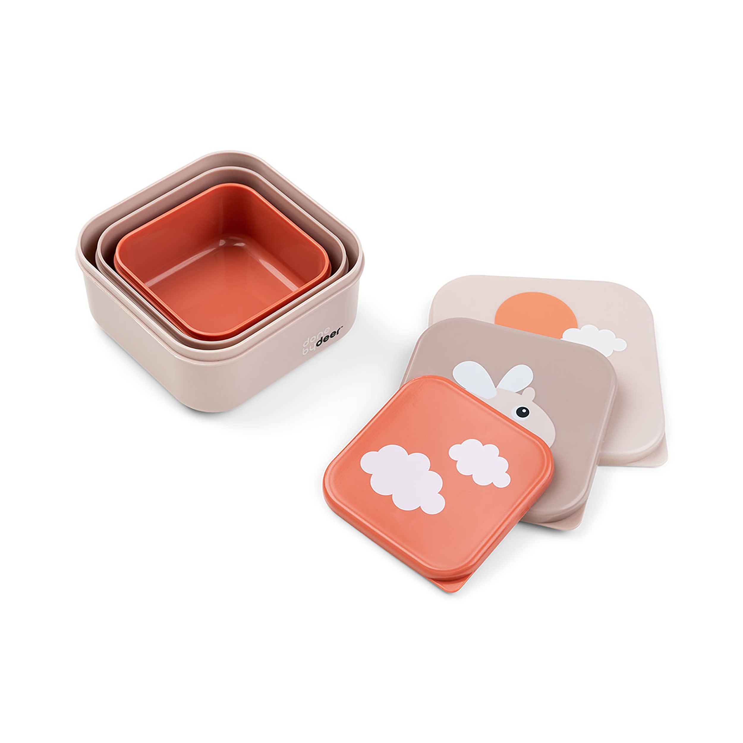 Herring & Bones - Concept Store Joyeux - Done By Deer - Boîtes à goûter - Lot de 3 boîtes à goûter