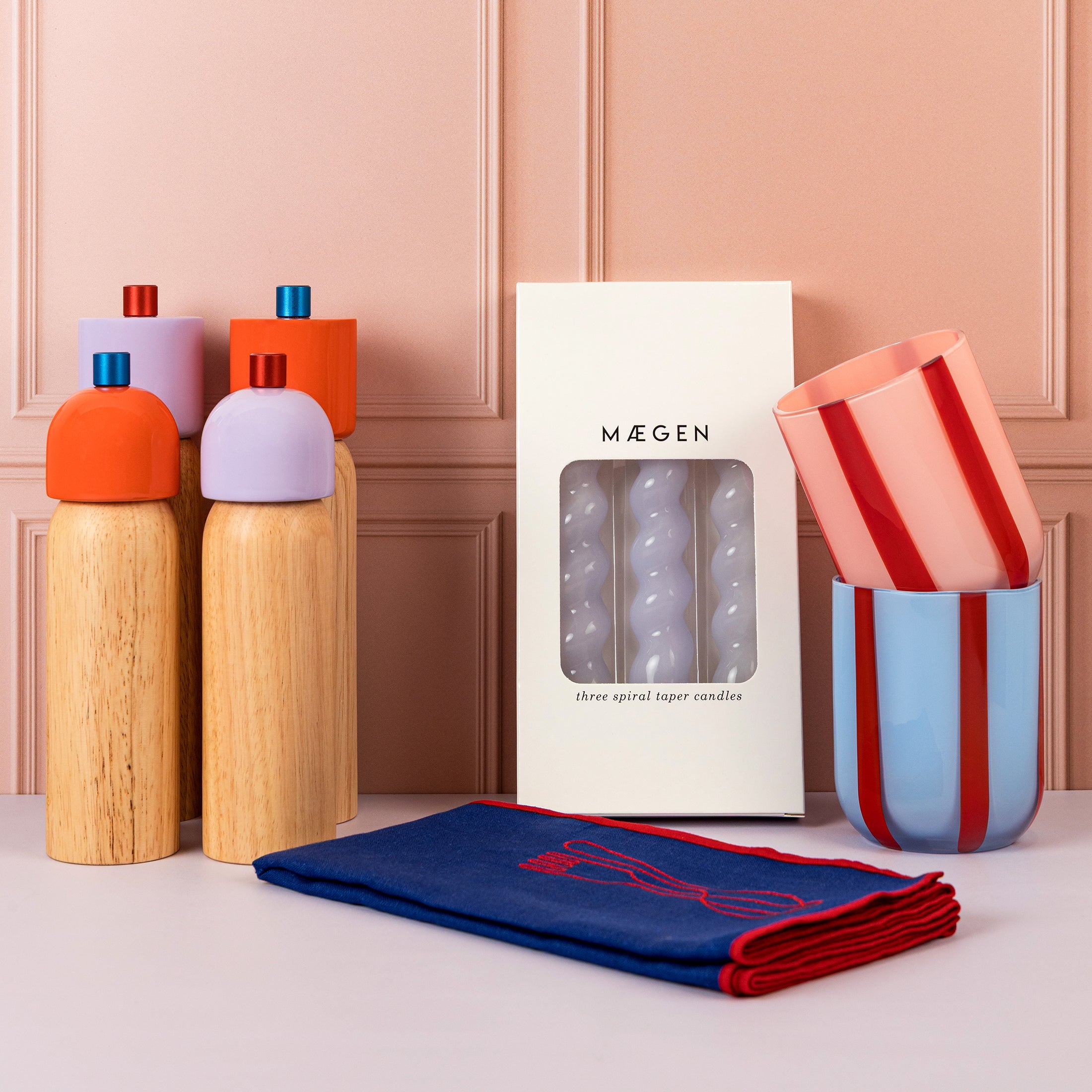 Herring & Bones - Concept Store Joyeux - MÆGEN - Serviettes de table - Lot de 2 serviettes de table brodées