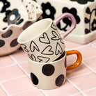 Herring & Bones - Concept Store Joyeux - Caroline Gardner - Tasses - Lot de 2 tasses à espresso "Spots & Hearts"