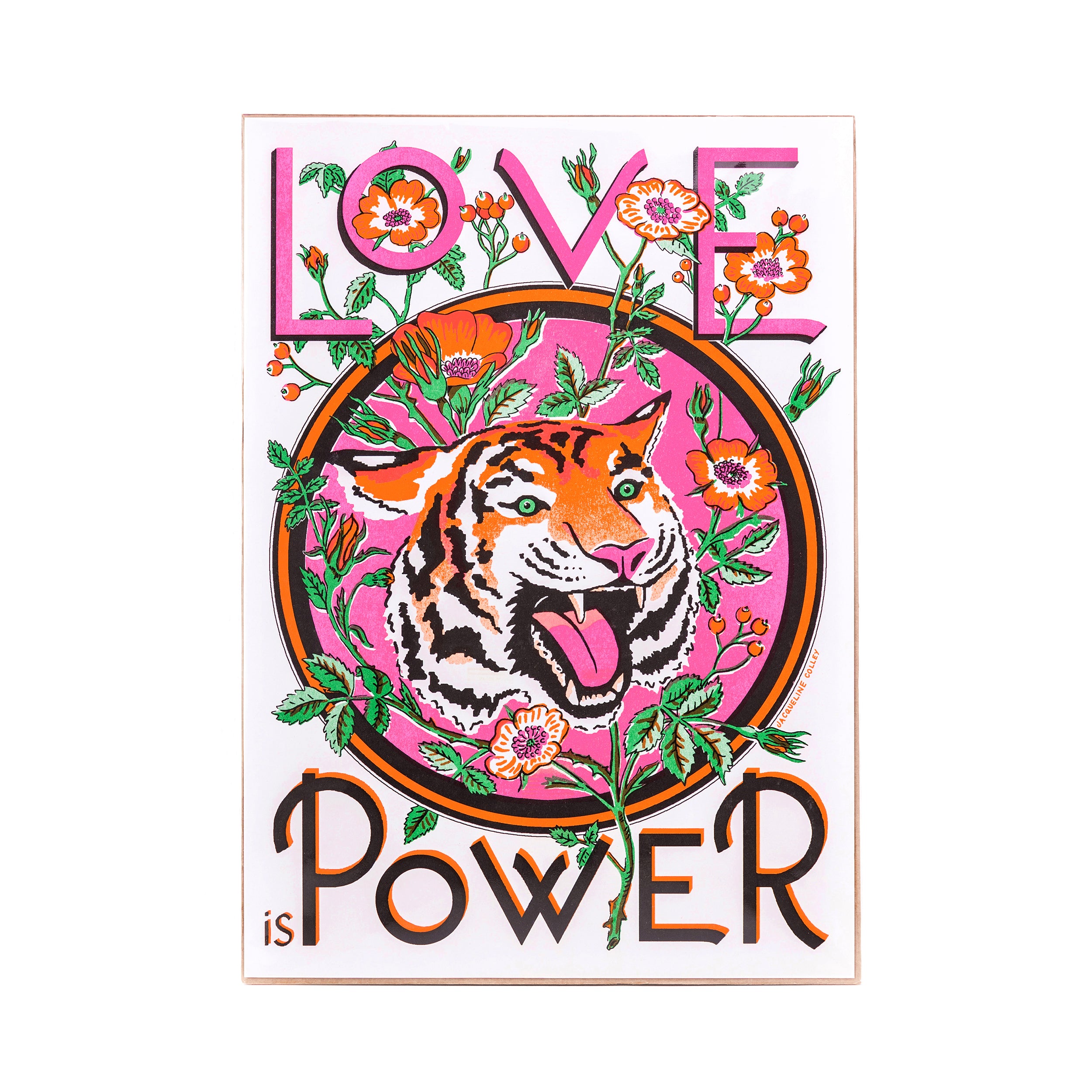 Herring & Bones - Concept Store Joyeux - Jacqueline Colley - Affiches et posters - Affiche "Love is Power" Risographie A3