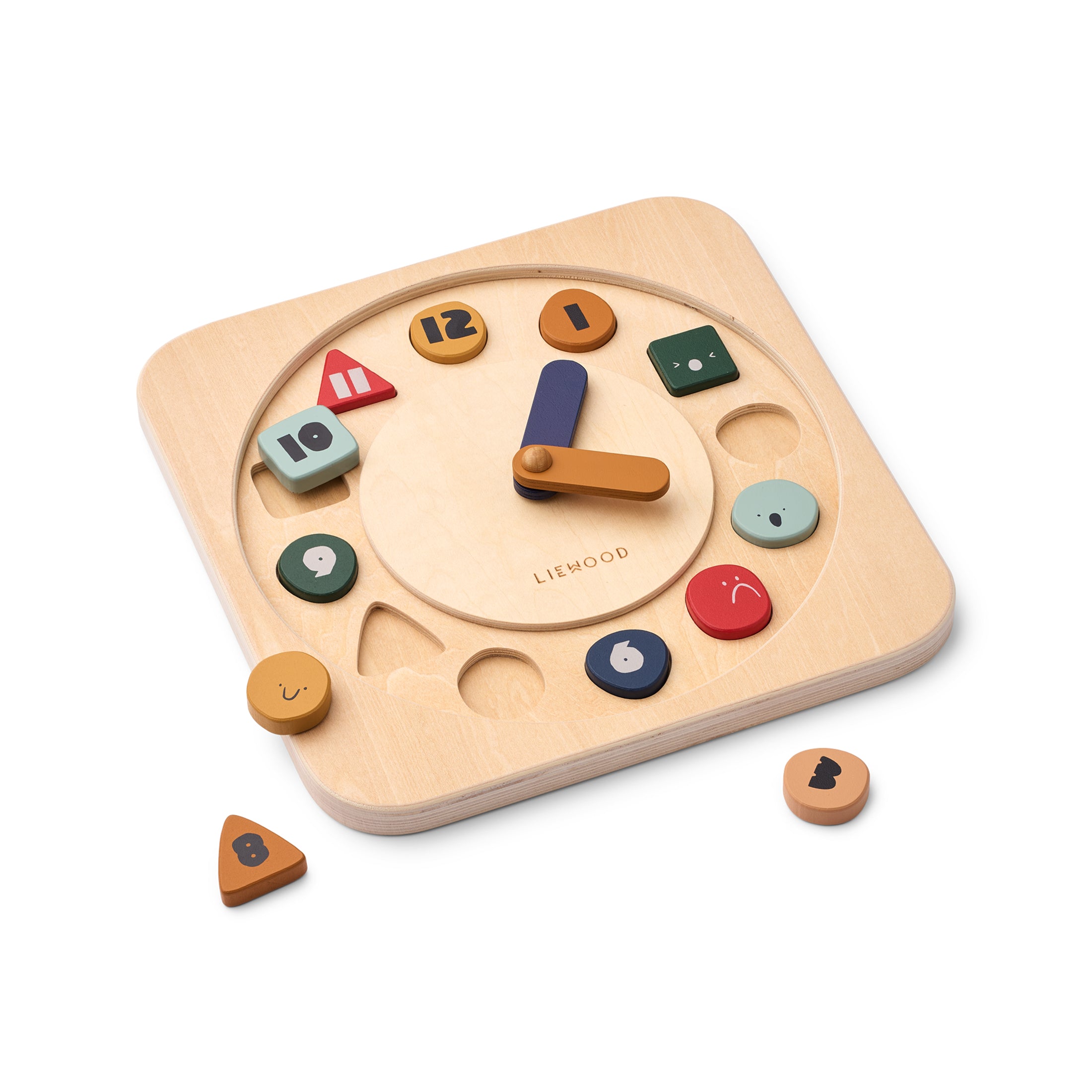 Herring & Bones - Concept Store Joyeux - LIEWOOD - Peluches et Jouets - Planche d'activité en bois horloge "Karamo"