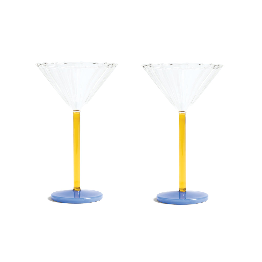 Herring & Bones - Concept Store Joyeux - &klevering - Verres - Lot de 2 verres à pied "Coupe Bold"