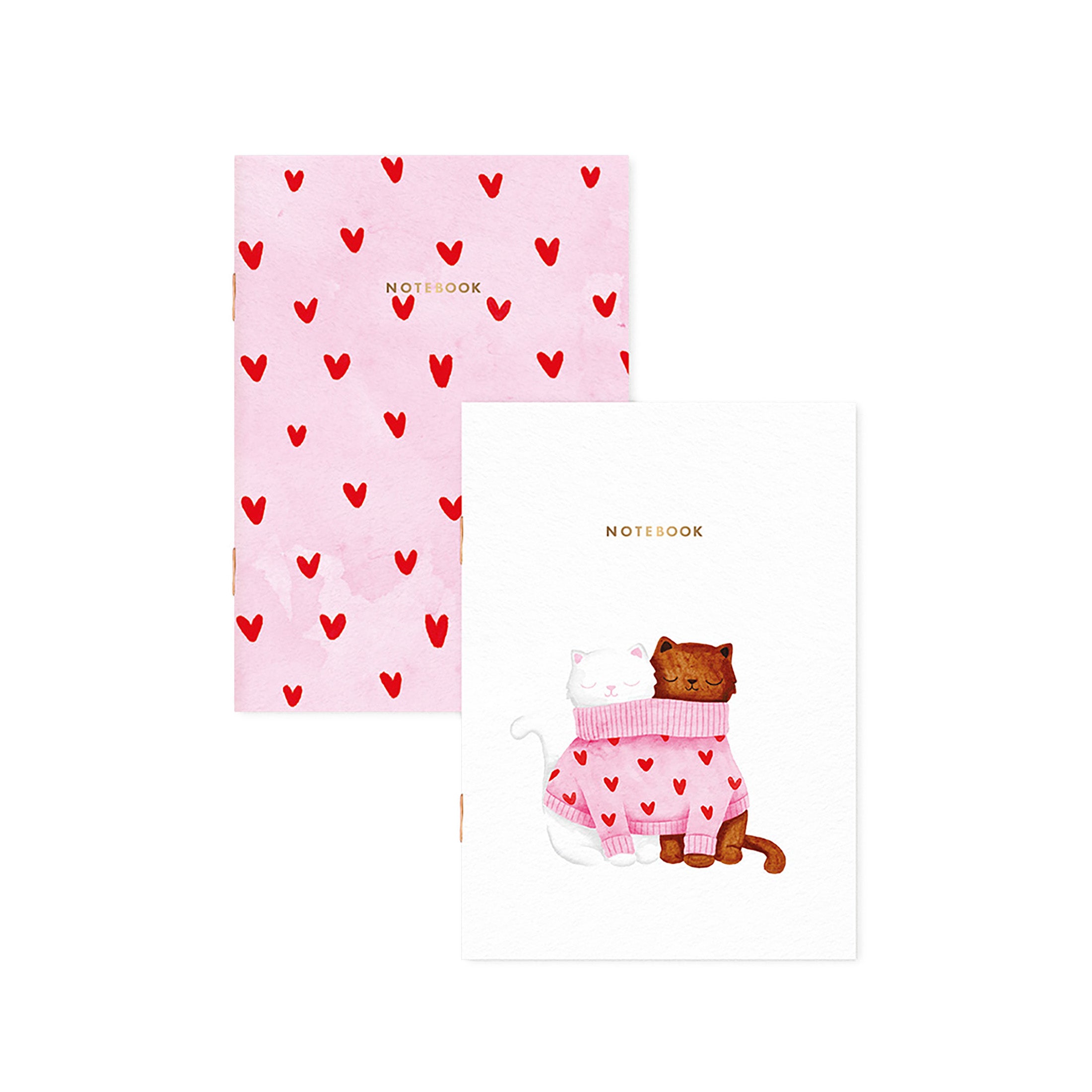 Herring & Bones - Concept Store Joyeux - All The Ways To Say - Carnets - Lot de 2 petits carnets "Together Cats"