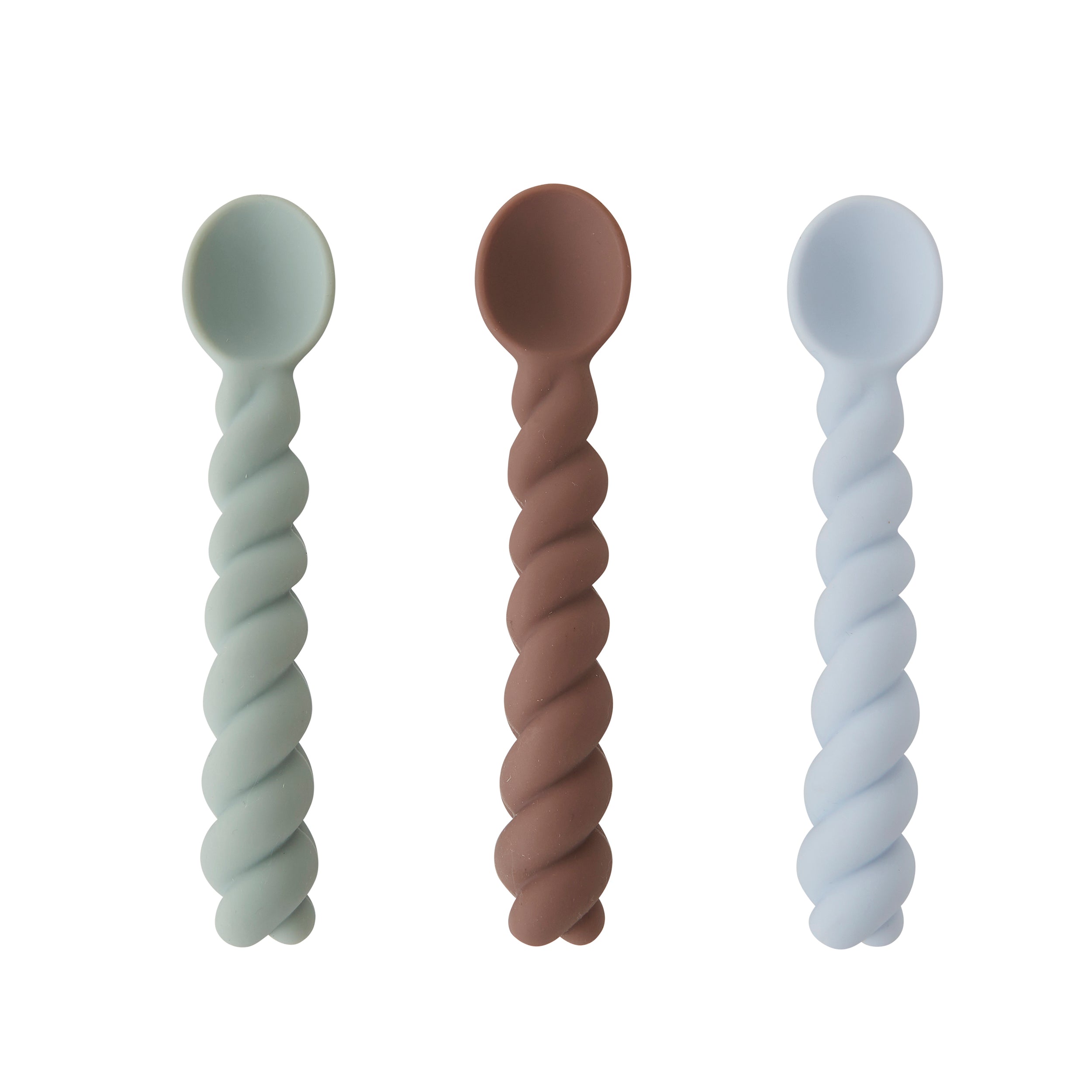 Herring & Bones - Concept Store Joyeux - OYOY Mini - Couverts Enfants - Lot de 3 cuillères en silicone "Mellow"