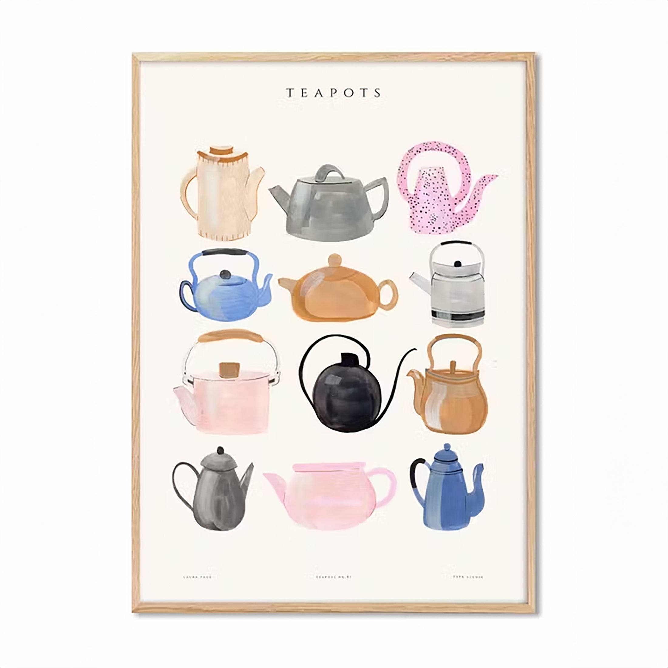 Herring & Bones - Concept Store Joyeux - PSTR Studio - Affiches et posters - Affiche LAURA "Teapots"