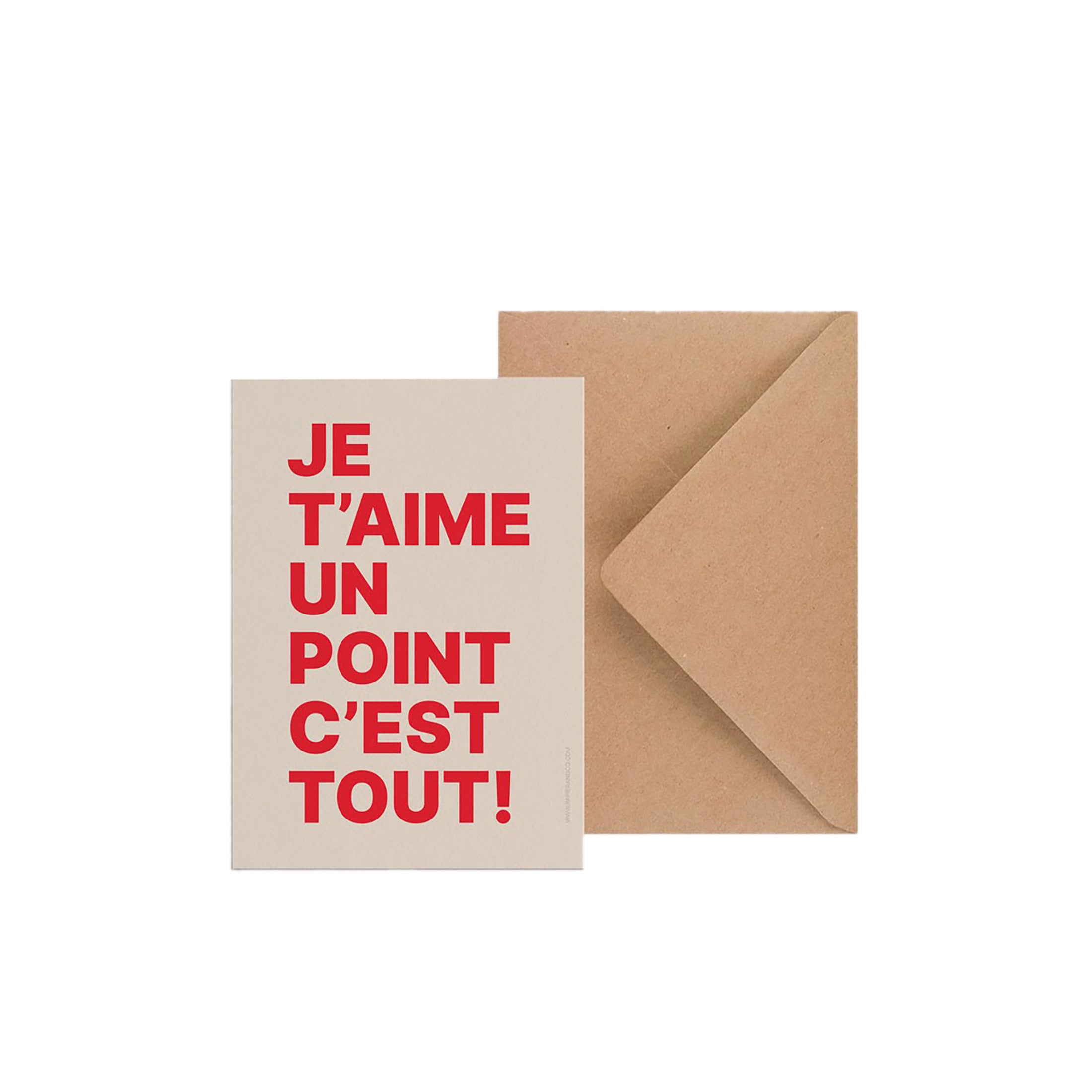 Herring & Bones - Concept Store Joyeux - Papier and Co. - Cartes - Carte simple "Je t'aime, un point c'est tout !"