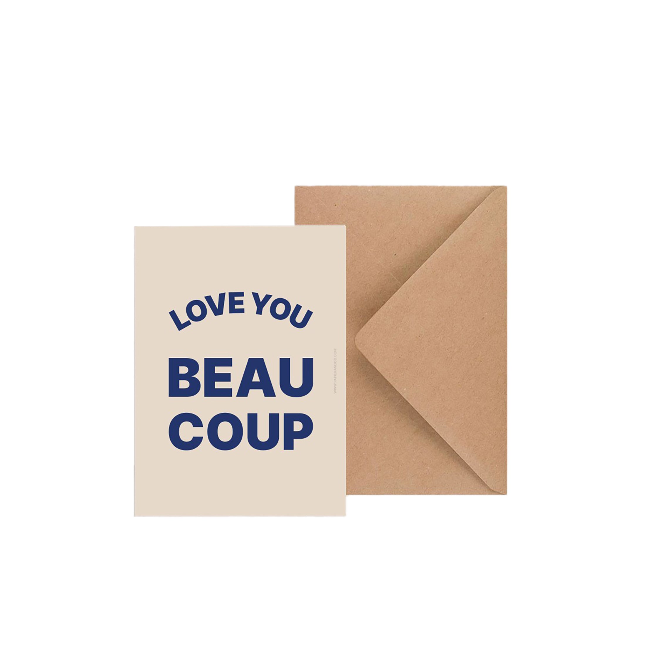 Herring & Bones - Concept Store Joyeux - Papier and Co. - Cartes - Carte simple "Love You Beaucoup"