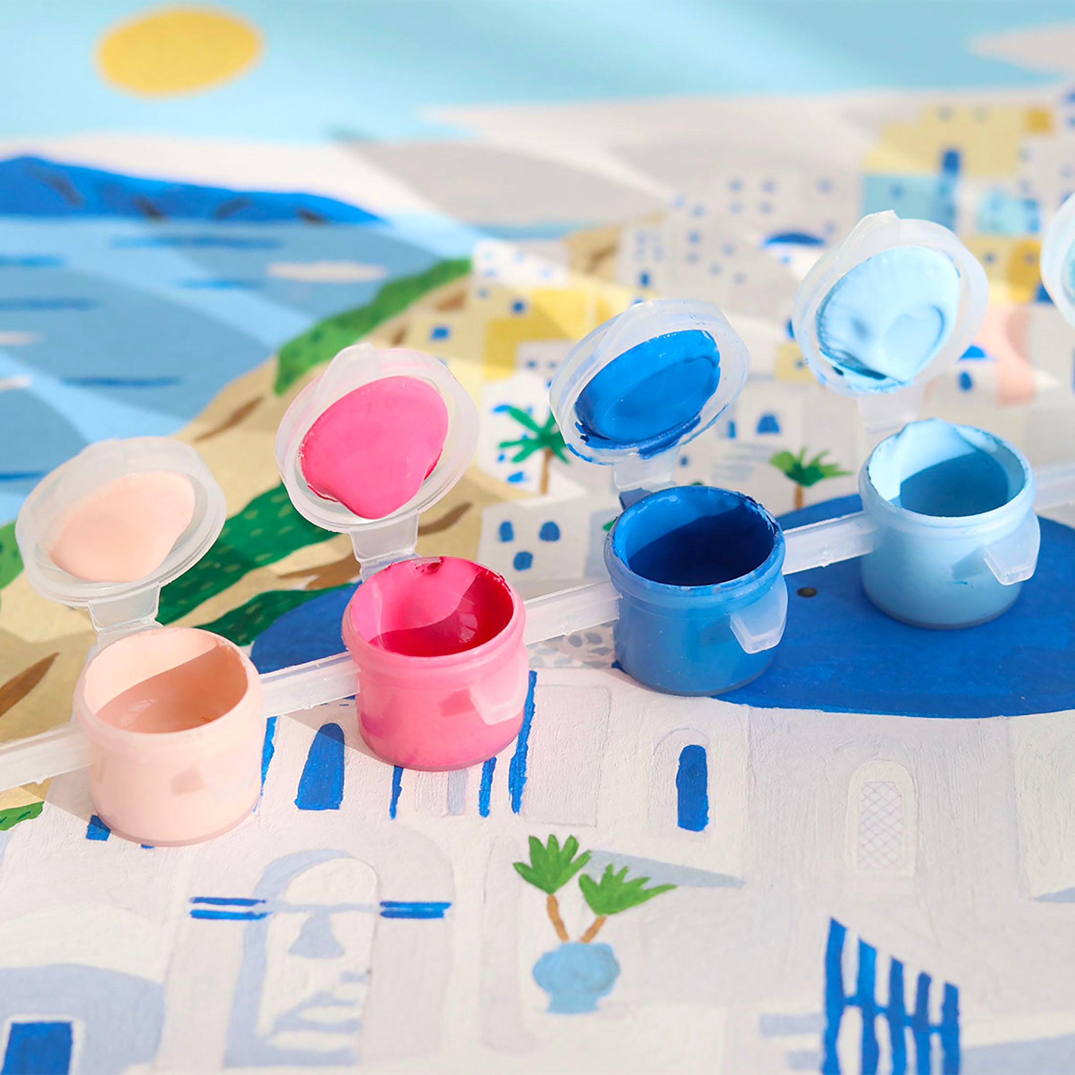 Herring & Bones - Concept Store Joyeux - La Petite Epicerie - DIY - Coffret de peinture au numéro "Santorini"