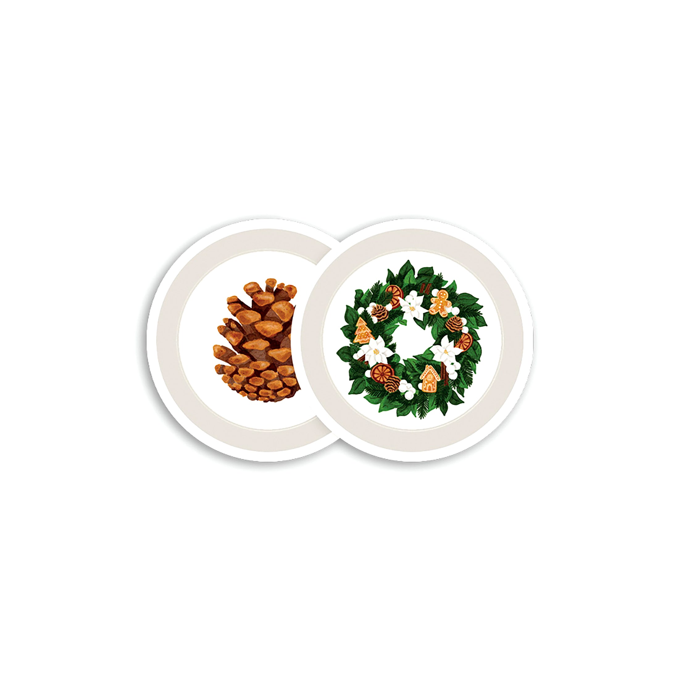 Herring & Bones - Concept Store Joyeux - All The Ways To Say - Plateaux - Lot de 2 mini plateaux "Pinecone"