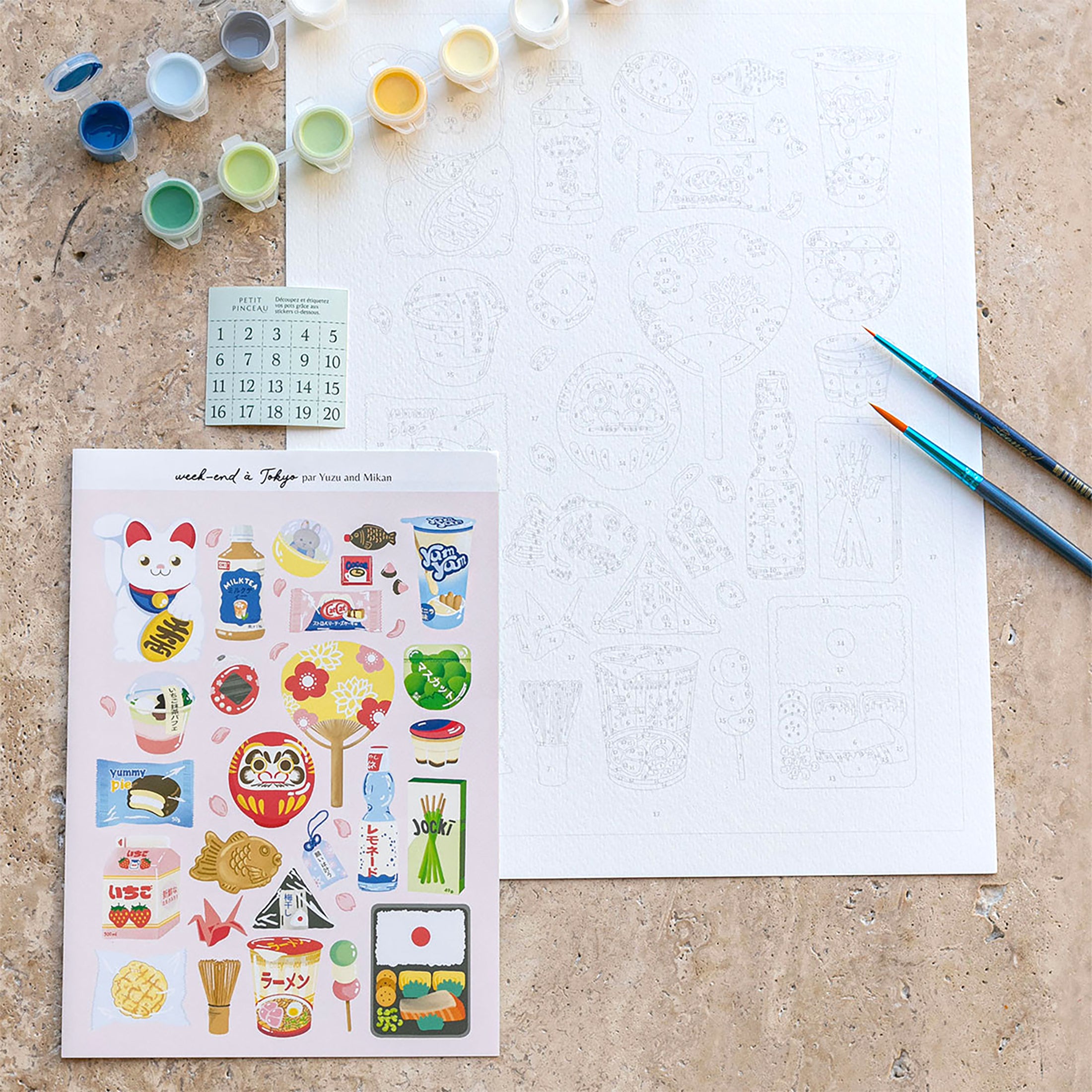 Herring & Bones - Concept Store Joyeux - La Petite Epicerie - DIY - Coffret de peinture au numéro "Week-end à Tokyo"